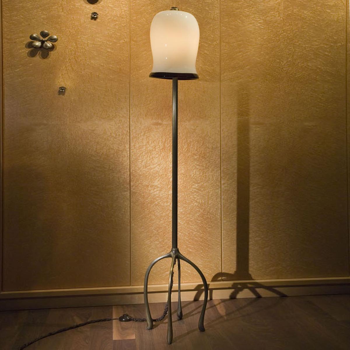 Jordan Mozer (b. 1958), H57 Torchiere/ Floor Lamp; Cast Bronze, Blown Glass, Made in Chicago, USA,  2008.  15