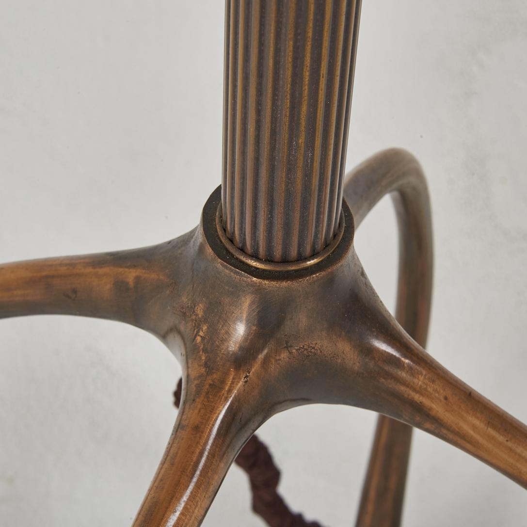 H57 Floor Lamp; Carved Cast Bronze, Blown Glass, Jordan Mozer, USA, 2008 In Excellent Condition For Sale In Chicago, IL