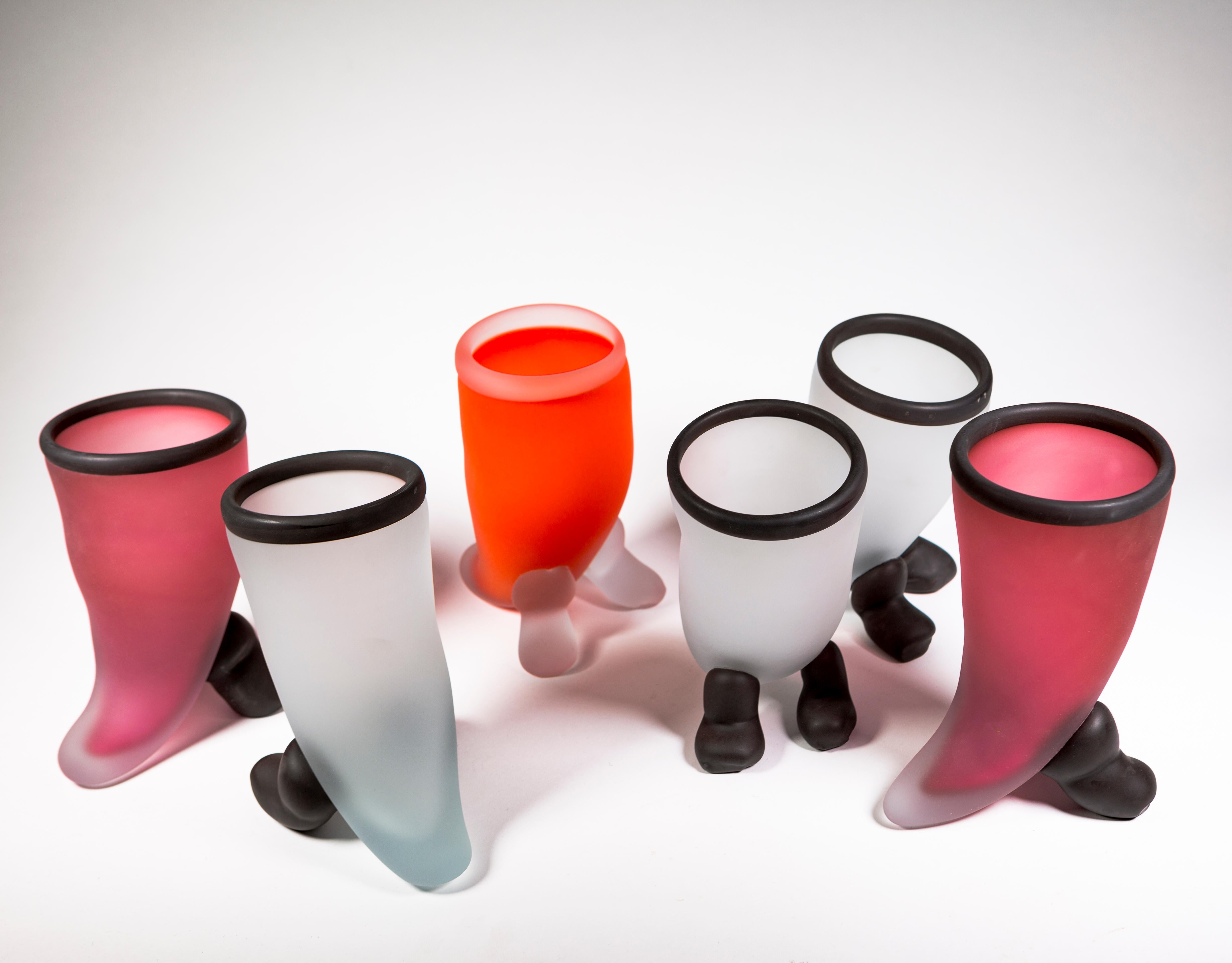 Manga Mugs Vases, Hand Blown Glass Vessels: Jordan Mozer, USA  1992/2018 For Sale 4