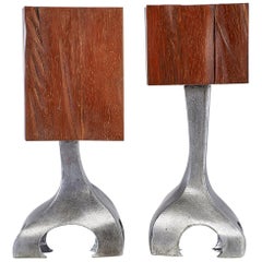 Jordan Mozer, Nick's Chunky Drink Table, Red Ironwood, Cast Aluminium, USA, 2016