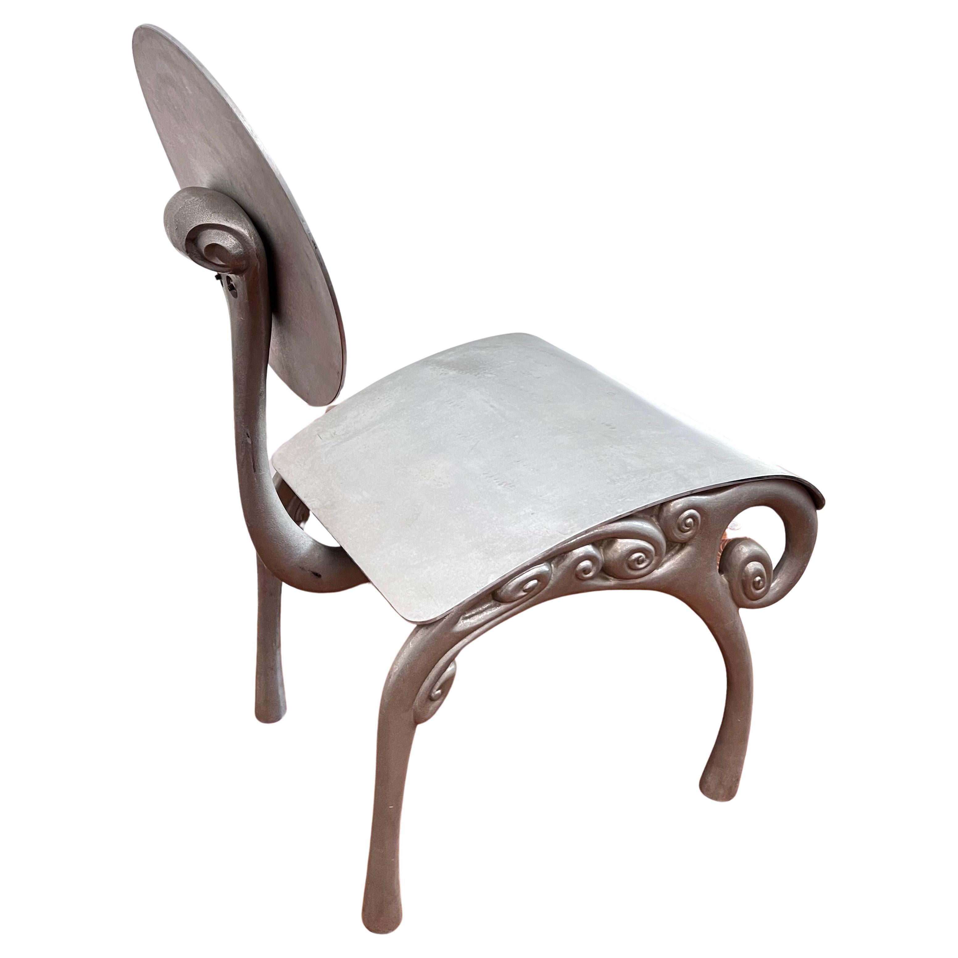 American Jordan Mozer Pair of Metal Chairs For Sale