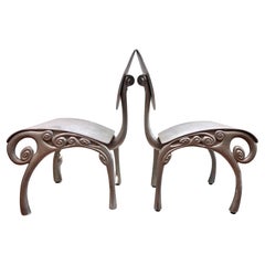 Vintage Jordan Mozer Pair of Metal Chairs