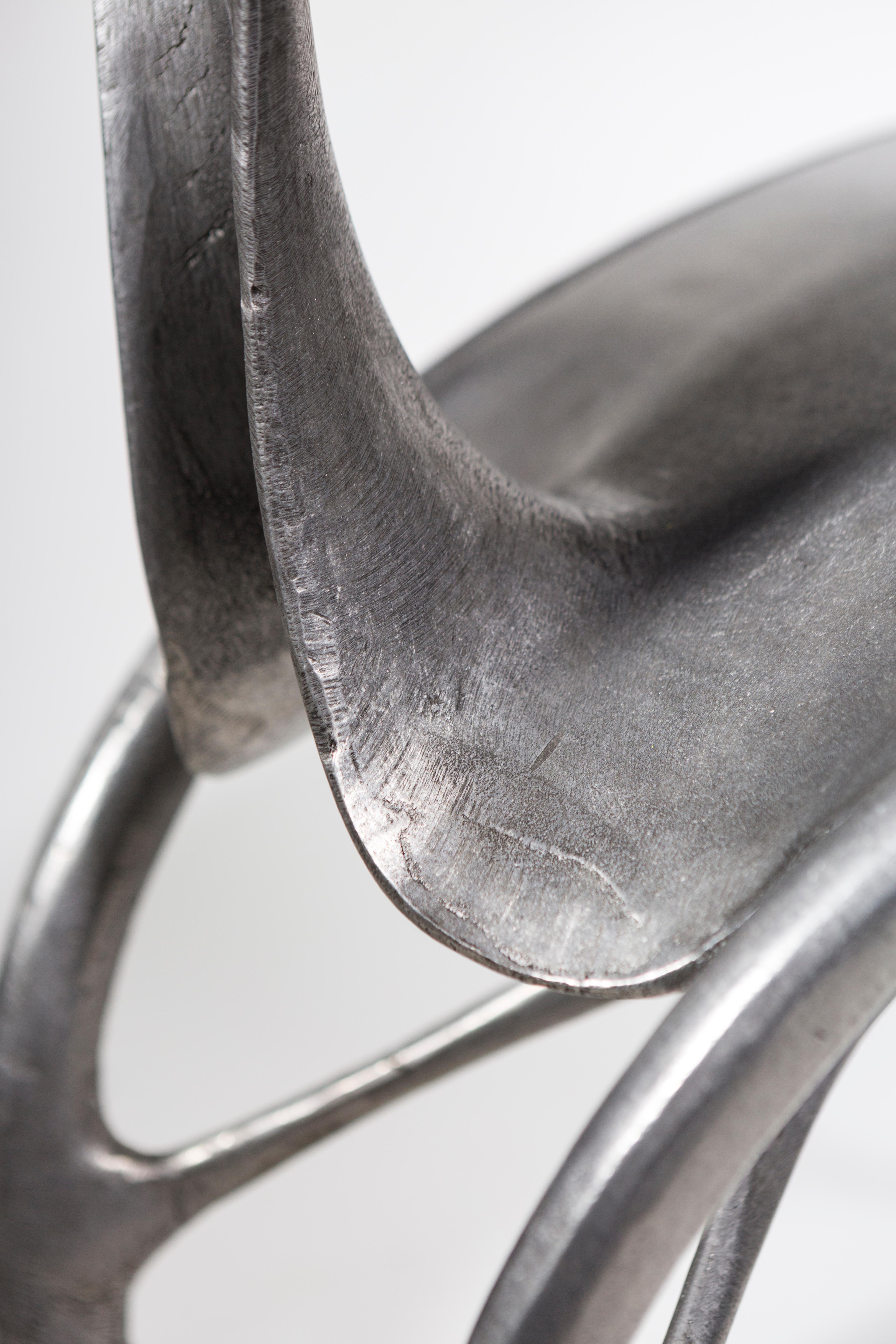 Hoodie Side Chair, Hand-Carved/Cast Aluminum, Jordan Mozer, USA, 2018 For Sale 2