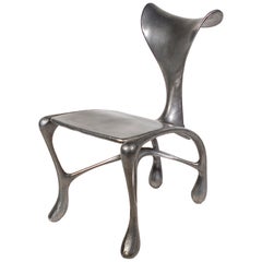 Hoodie Side Chair, Hand-Carved/Cast Aluminum, Jordan Mozer, USA, 2018