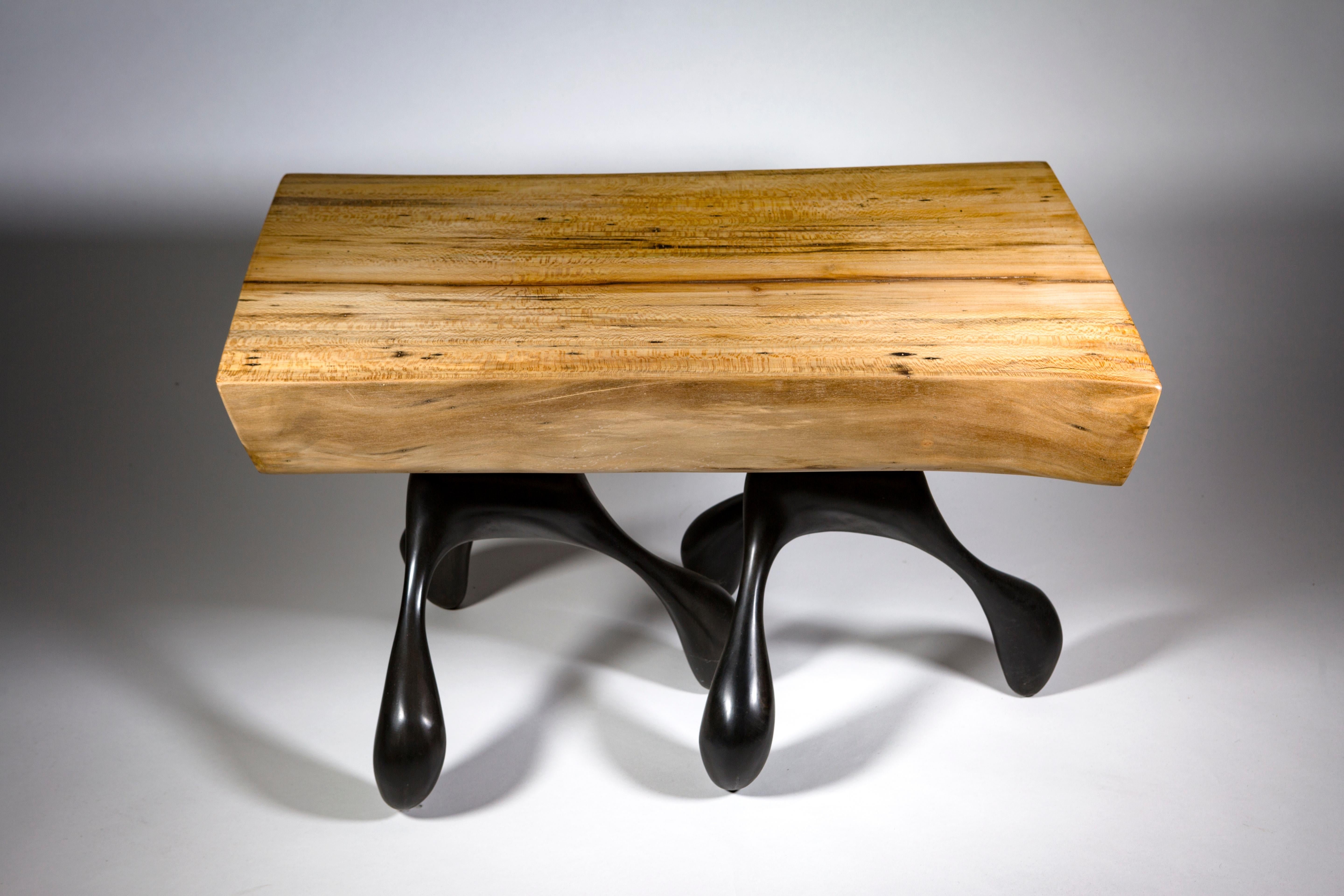 Organic Modern Six Leg Sycamore Cocktail Table, Cast Aluminum Base, Jordan Mozer, USA, 2017 For Sale