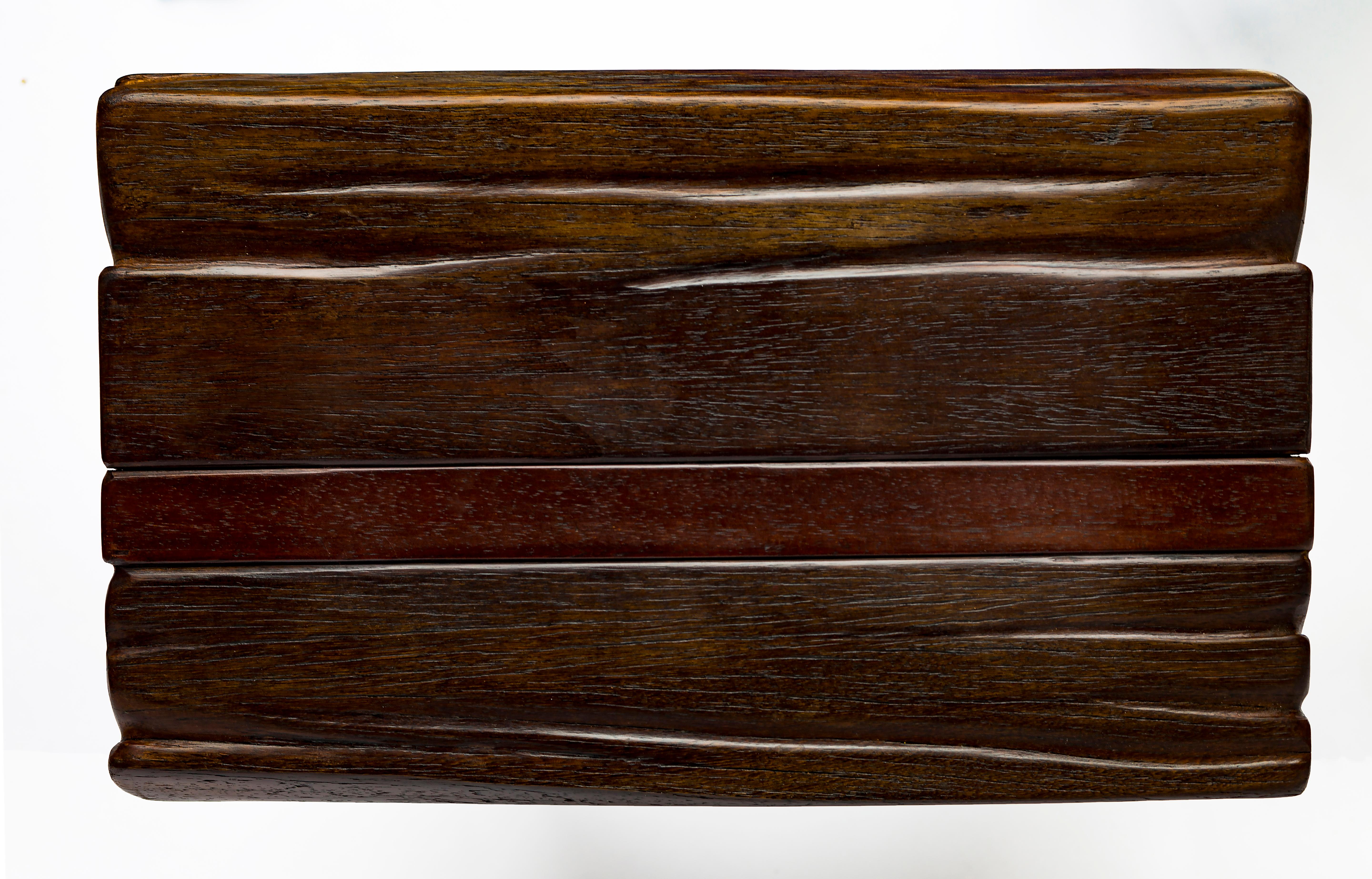 Patinated Jordan Mozer, Sx.Chunk Table, Hand Carved Ironwood, Cast Aluminum, Chicago, 2018