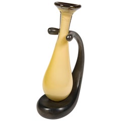 Truly Lazy Vase, Bud Vase, Tall, Aluminum, Blown Glass, Jordan Mozer, USA, 1999