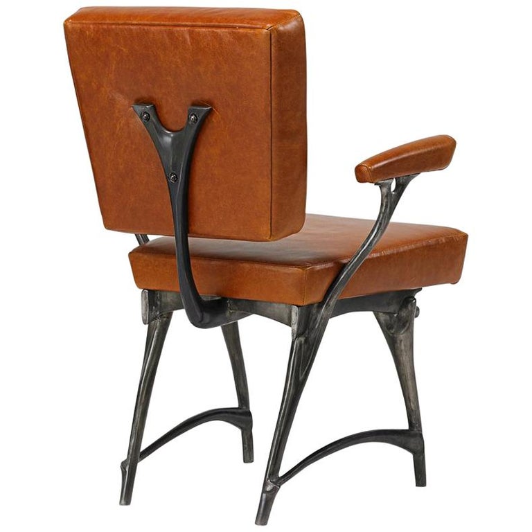 Twiggy Armchair, Patinated Cast Aluminum + Leather, Jordan Mozer, USA 1997/2015 1