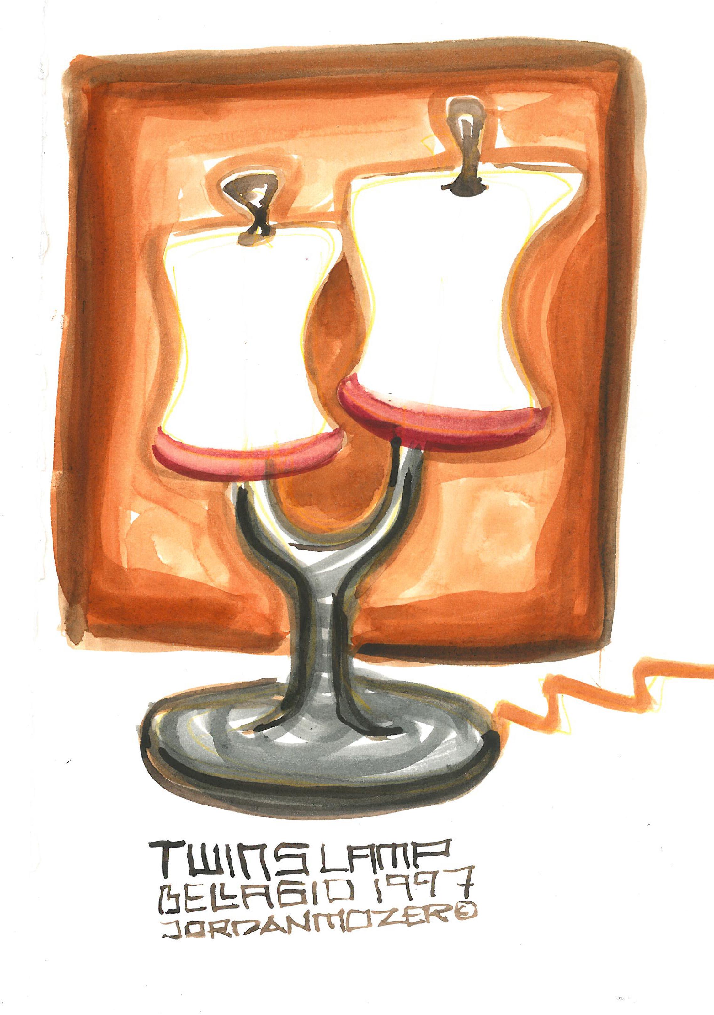 Twins Twig Table Lamp, Carved Cast Aluminum, Blown Glass, Jordan Mozer, USA, 1997 For Sale 9