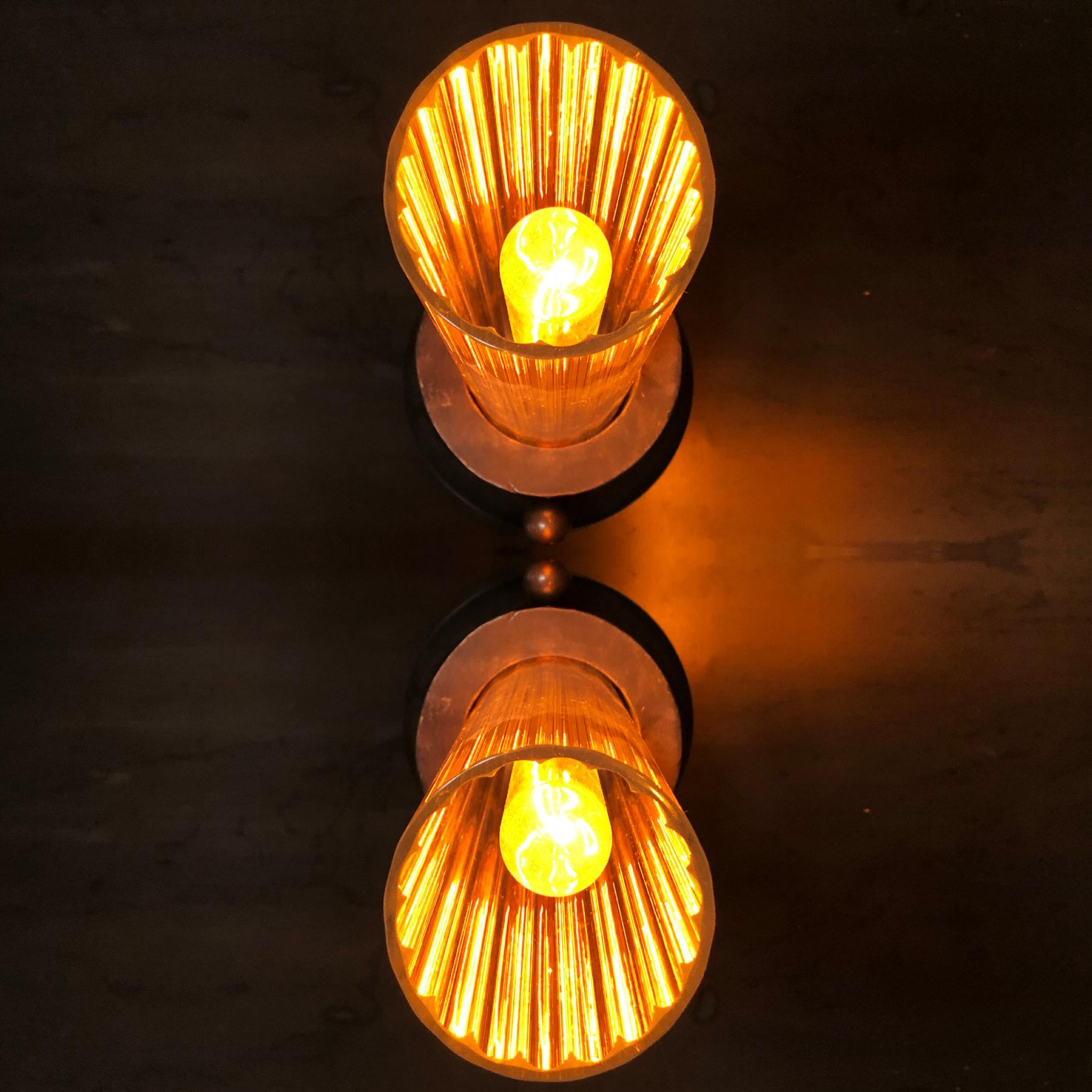 Modern Boudoir Lamps, Cast Aluminum, Fluted Glass, “Victory”, Jordan Mozer, USA, 2013 For Sale