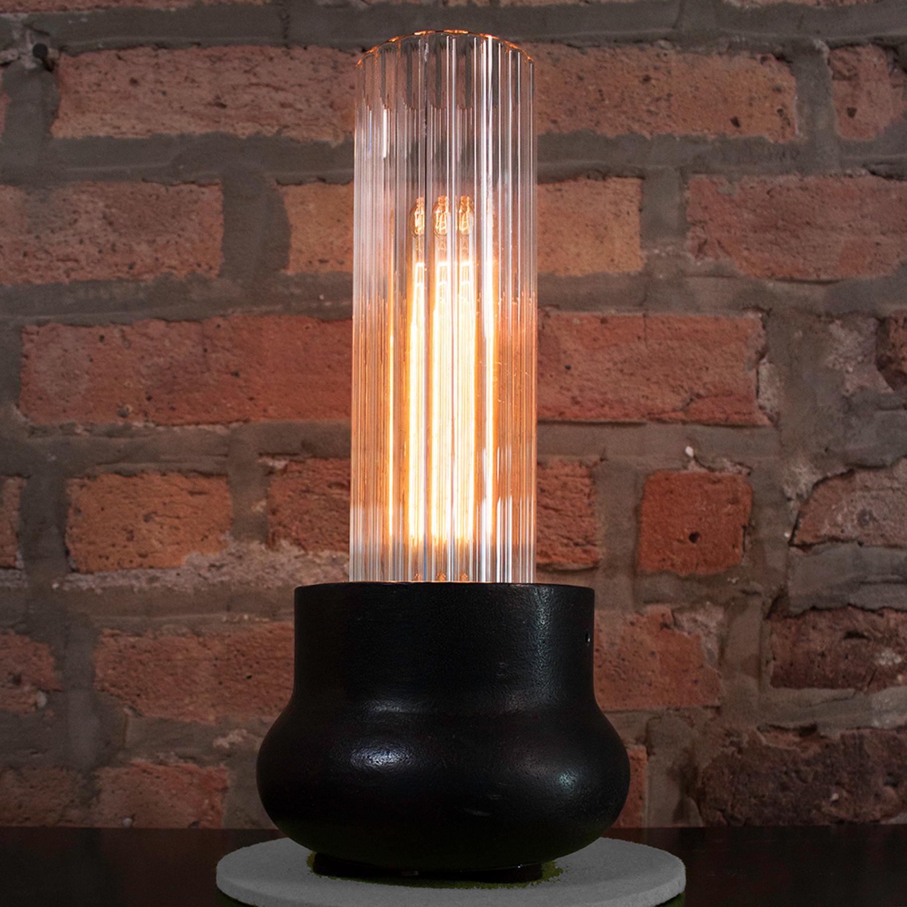 Boudoir Lamps, Cast Aluminum, Fluted Glass, “Victory”, Jordan Mozer, USA, 2013 (Gegossen) im Angebot
