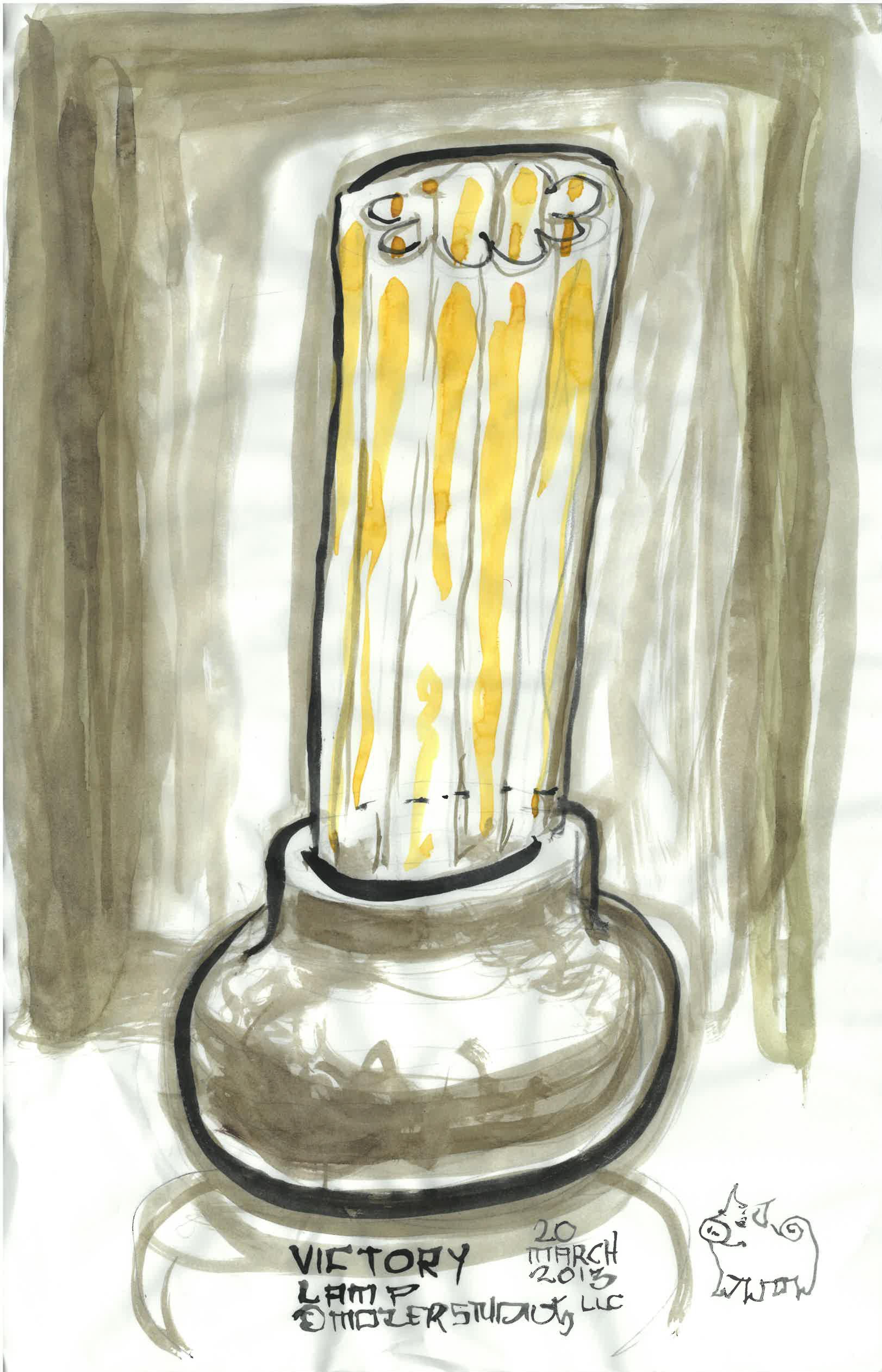 Contemporary Boudoir Lamps, Cast Aluminum, Fluted Glass, “Victory”, Jordan Mozer, USA, 2013 For Sale