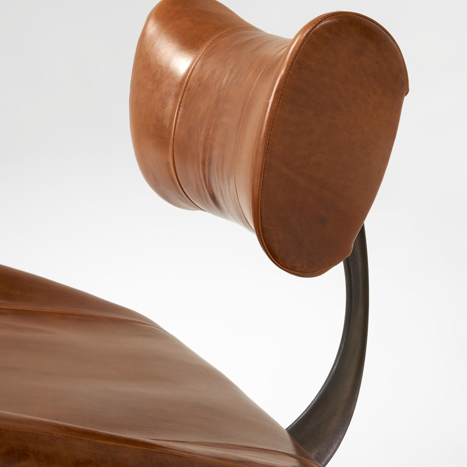 Victory Lounge Chair, Leather + Patinated Cast Aluminum, Jordan Mozer, USA, 2012 (Moderne)