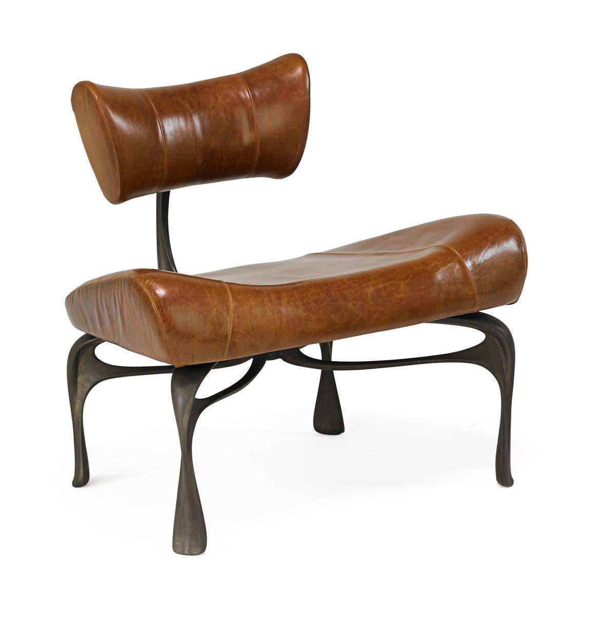 Victory Lounge Chair, Leather + Patinated Cast Aluminum, Jordan Mozer, USA, 2012 (Gegossen)