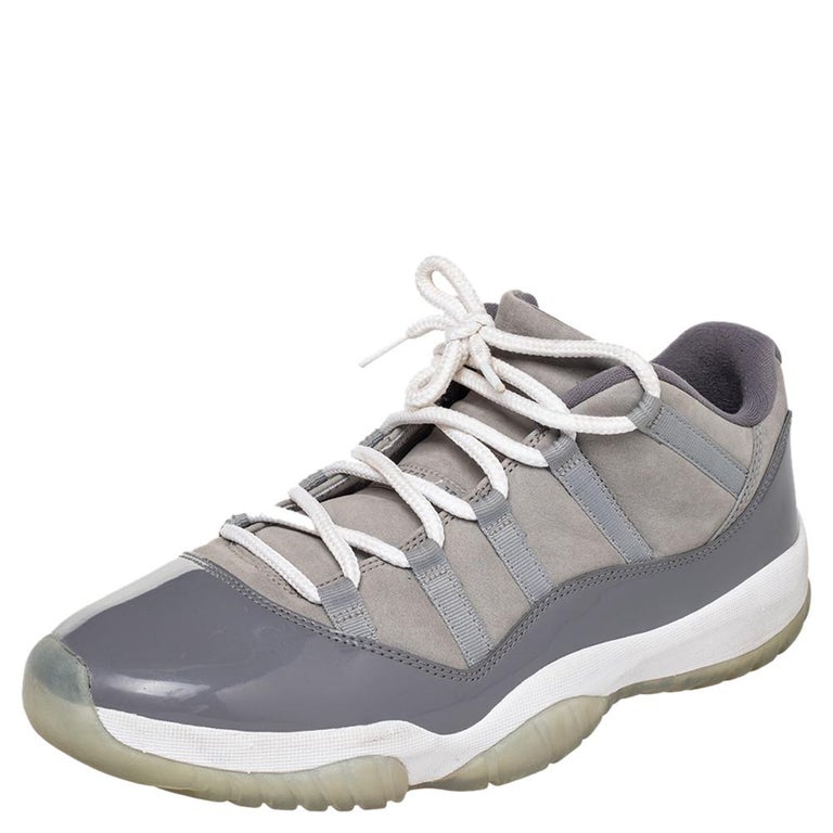 Jordan Patent Leather And Nubuck Leather Air Jordan 11 Retro Sneaker Size  46 at 1stDibs