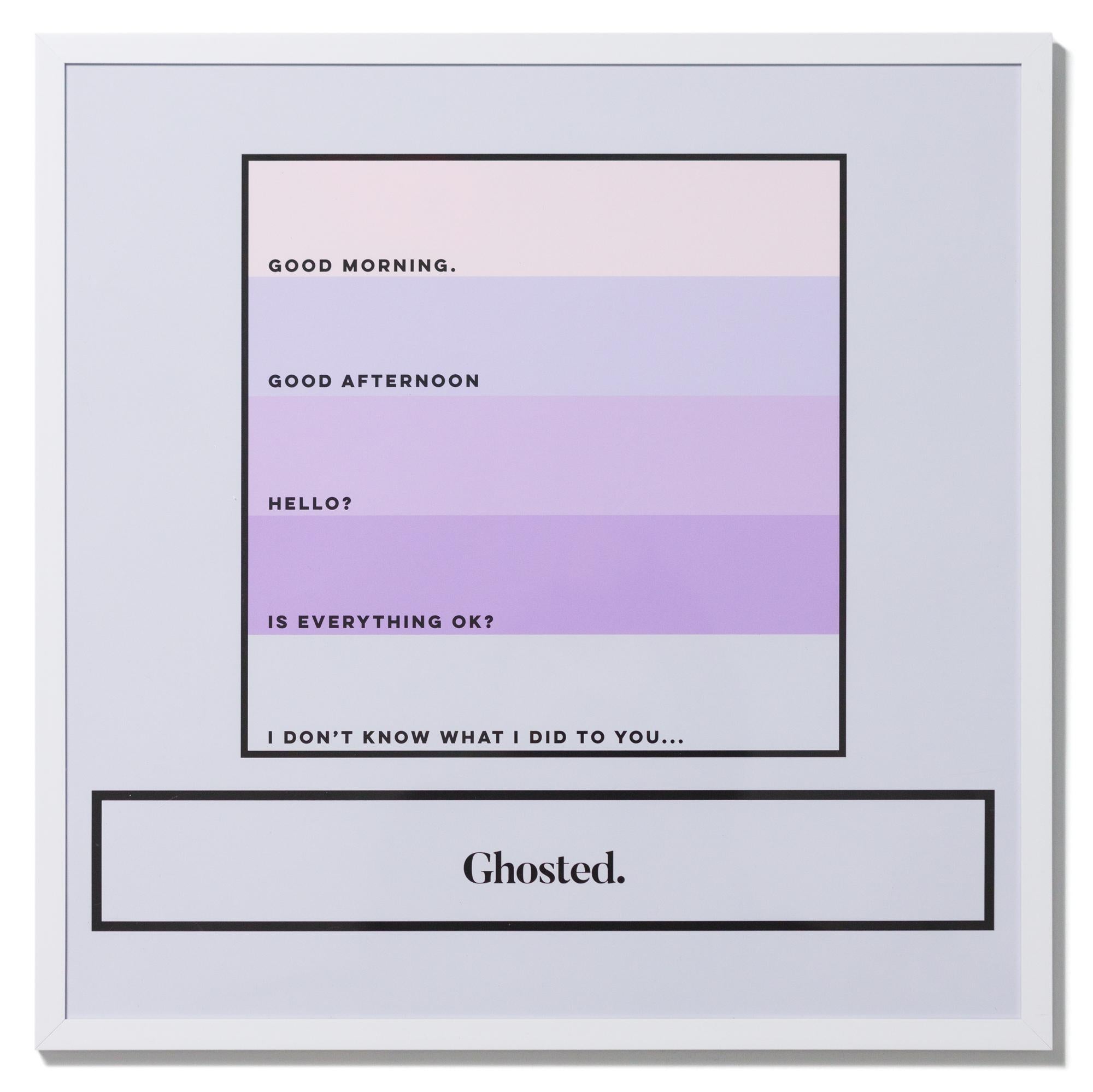„Ghosted“, Text, Poesie, Lila, Lavendel, Paletten, Swatches – Art von Jordan Plain