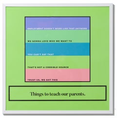 « Things to teach our parents », texte, poésie, impression pigmentaire d'archives