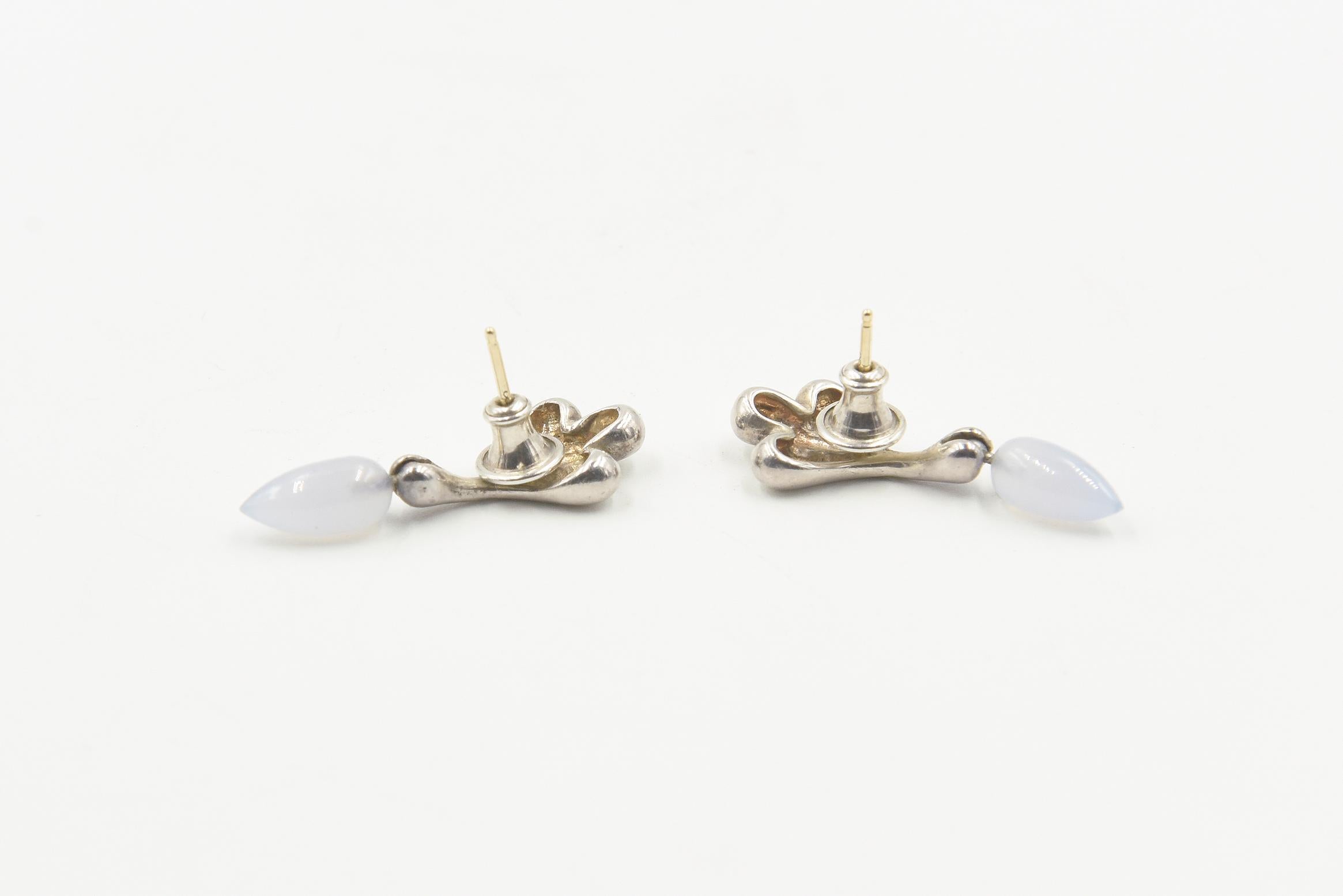 Jordan Schlanger Moonstone Sterling Silver Necklace and Earring Set 3