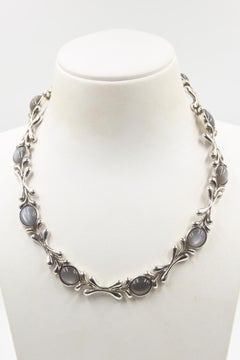 Jordan Schlanger Moonstone Sterling Silver Necklace and Earring Set