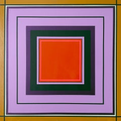 "Day Break", pittura acrilica astratta minimalista su pannello di betulla, geometria