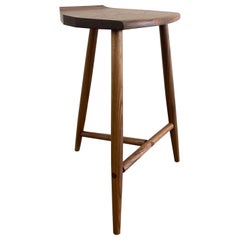 Jordan Walnut Counter Height 3-Legged Stool by New York Heartwoods - In Stock