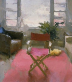 "Interior with Red Carpet II" Oil Painting
