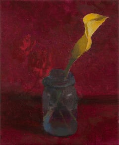 « Still Life with Flowers in Blue Jar II » de Jordan Wolfson, (2023) Peinture à l'huile