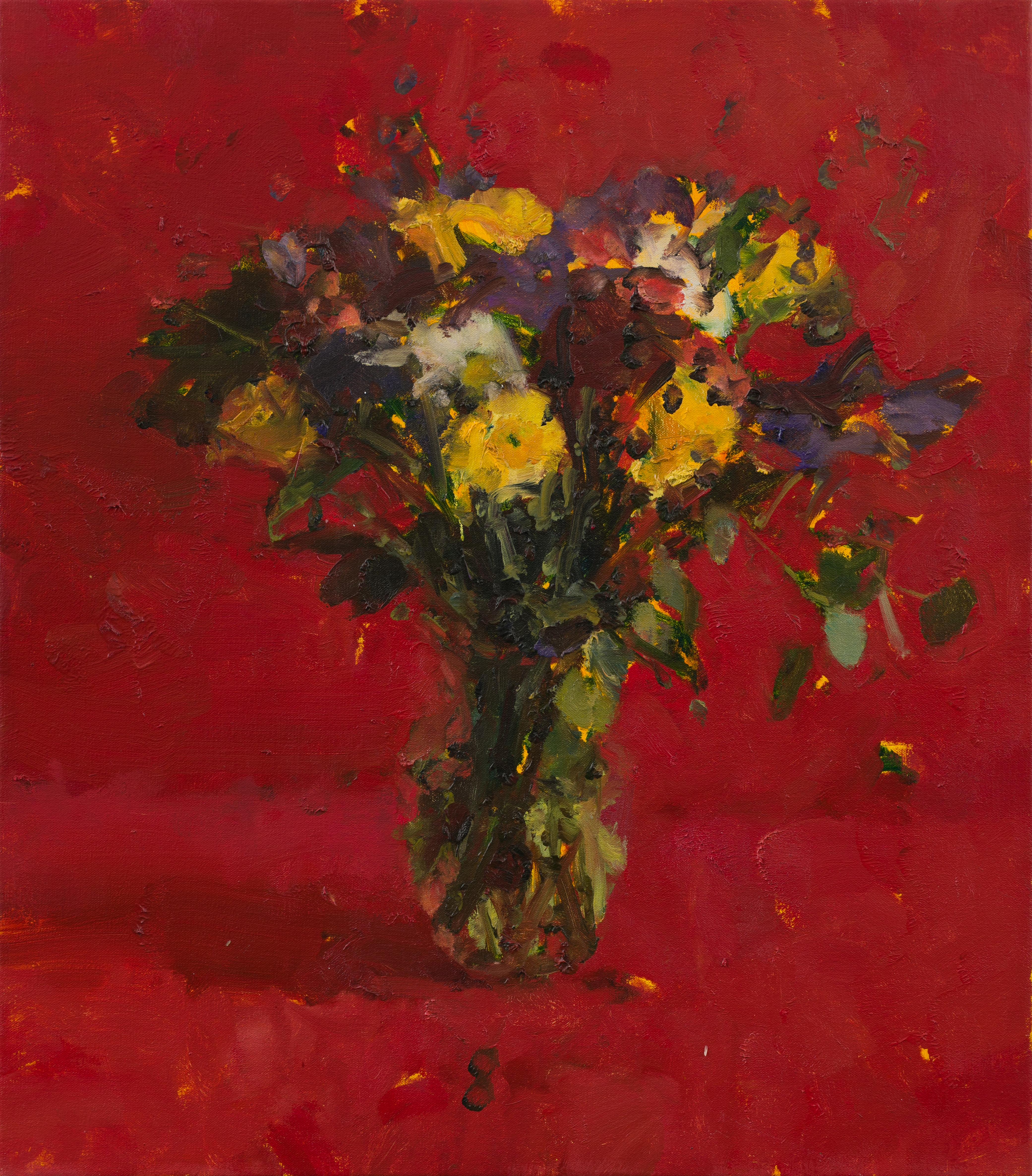 "Nature morte aux fleurs XXXIII" (2019) de Jordan Wolfson, peinture à l'huile florale.