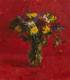 "Nature morte aux fleurs XXXIII" (2019) de Jordan Wolfson, peinture à l'huile florale.