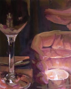 Dinner Date - Stillleben Flamme Kerze Hand Weinglas, 2025