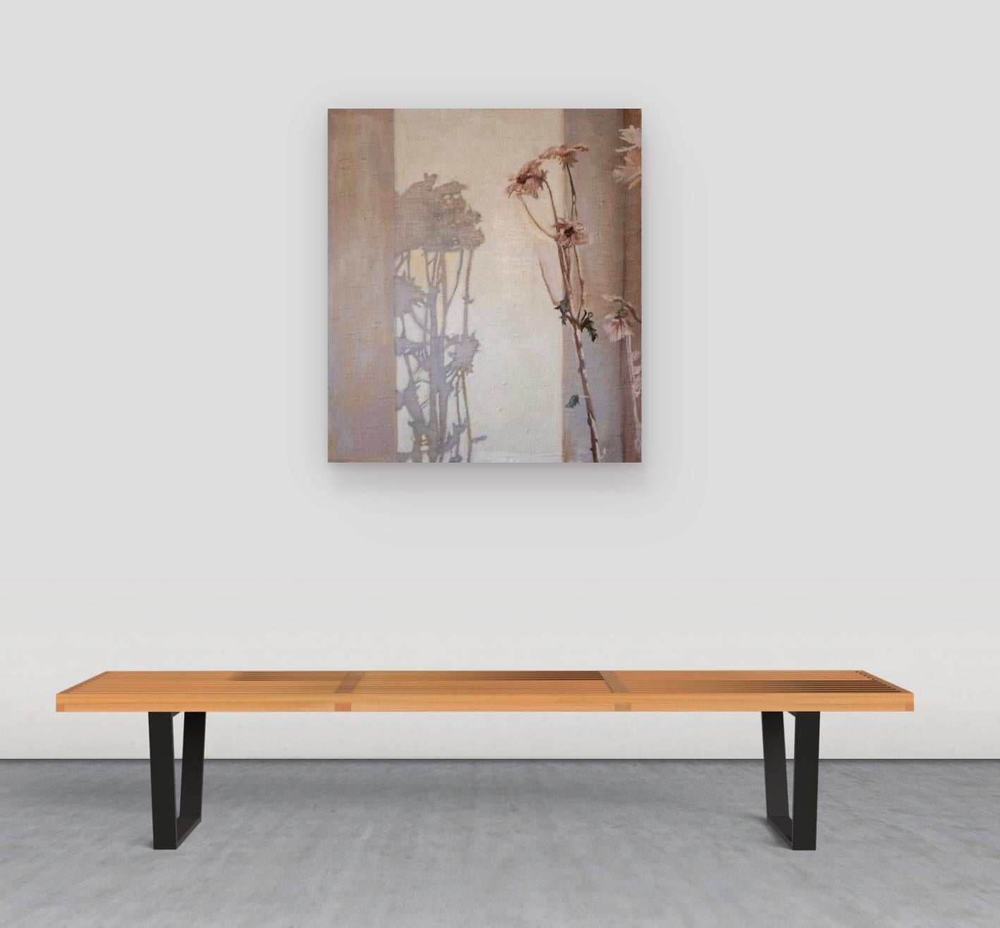 Flowers At Noon - Botanical Still Life Floral Shadow Painting, 2025 For Sale 2