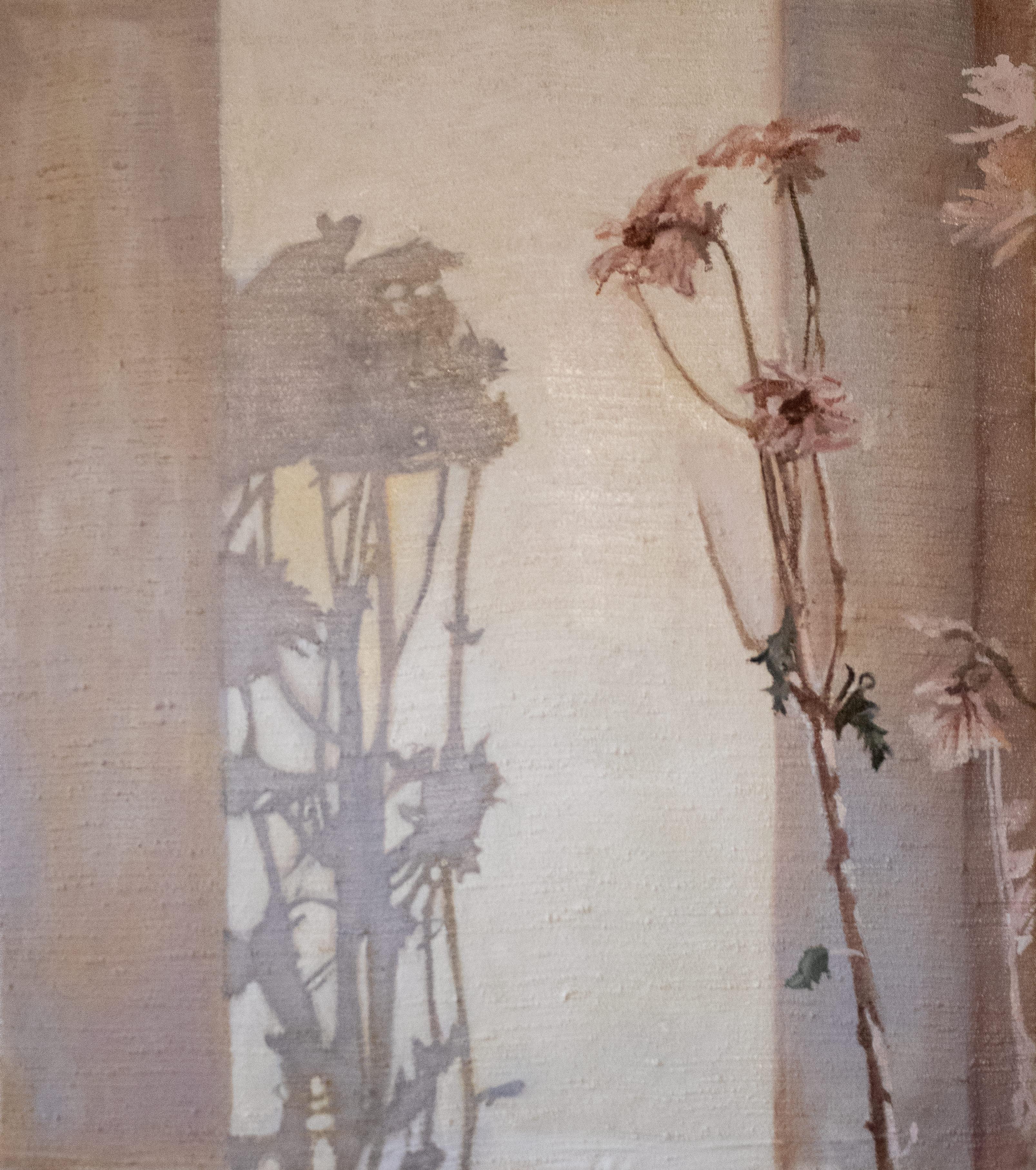 Jordann McKenna Still-Life Painting - Flowers At Noon - Botanical Still Life Floral Shadow Painting, 2025