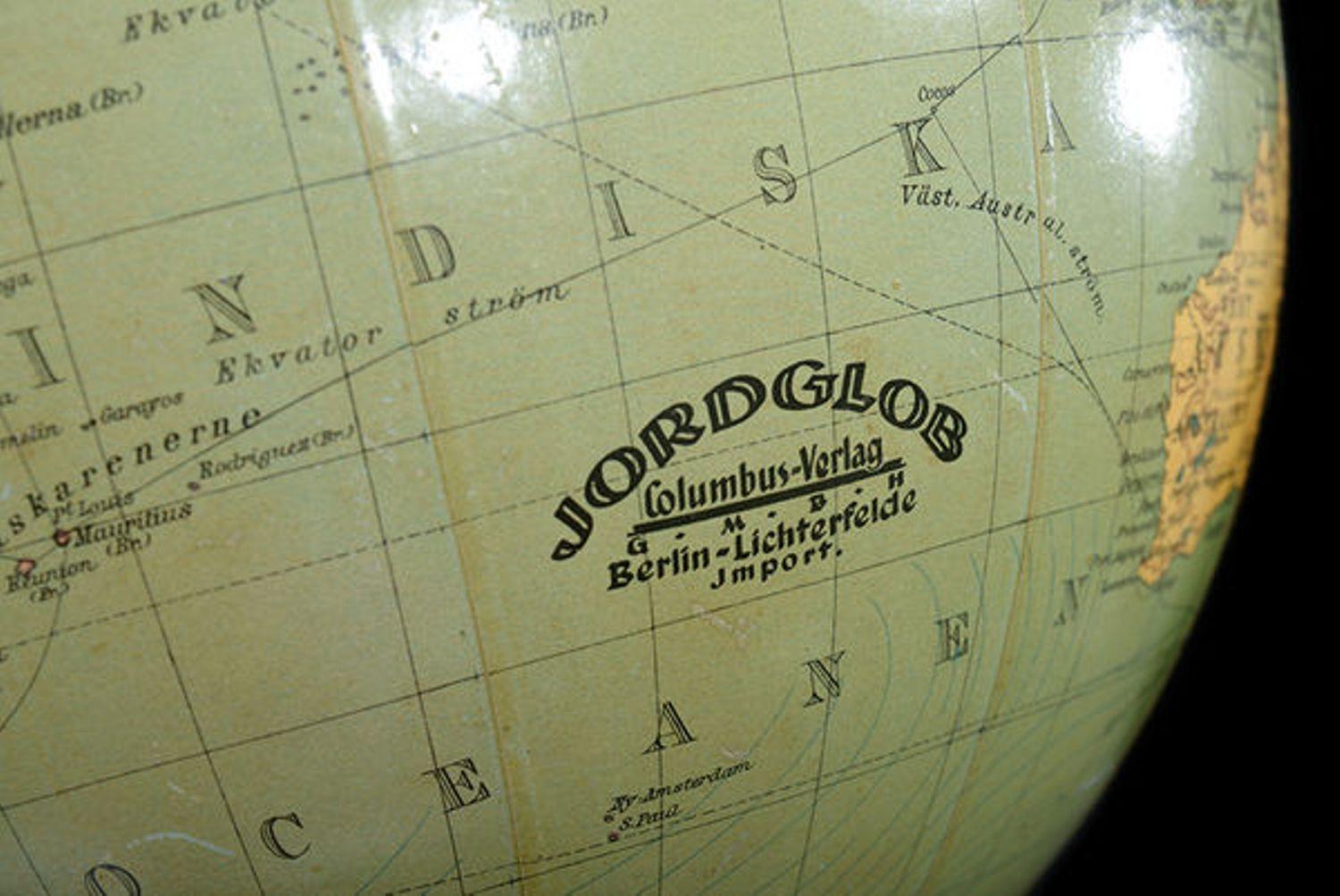 German Jordglob Columbus-Verlag Globe