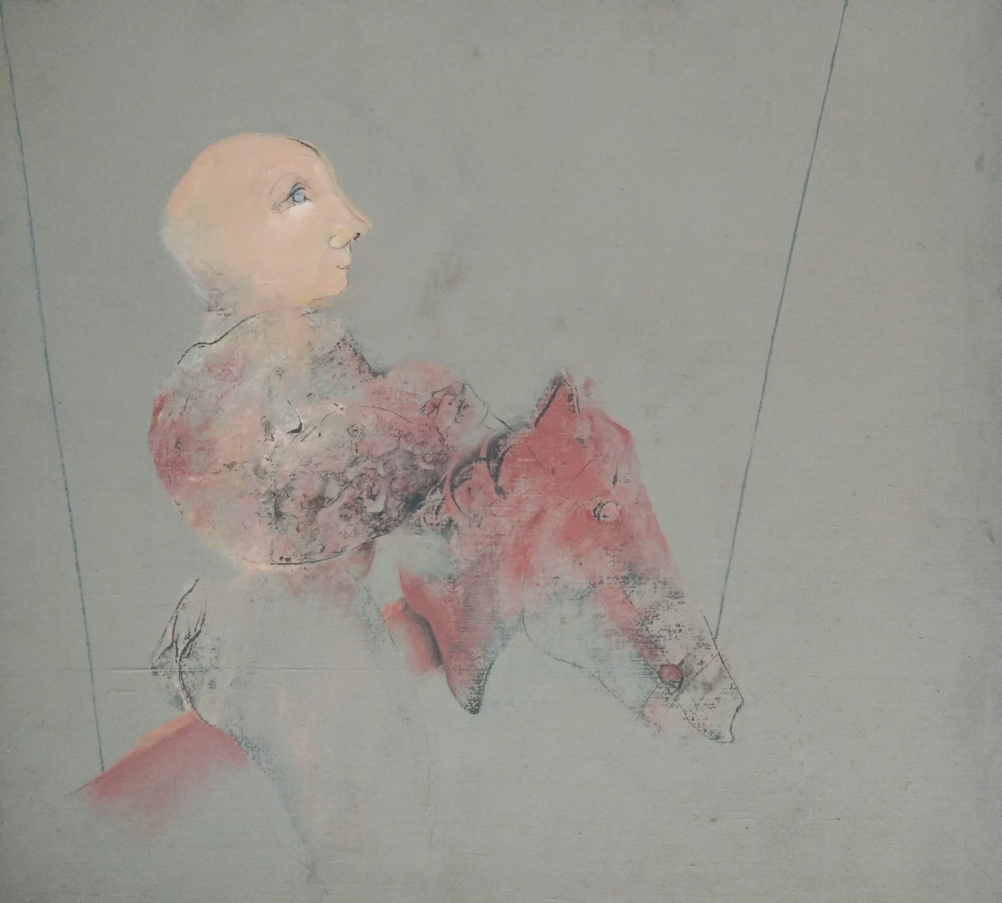 Niño a caballo - Painting di Jordi Casacuberta 