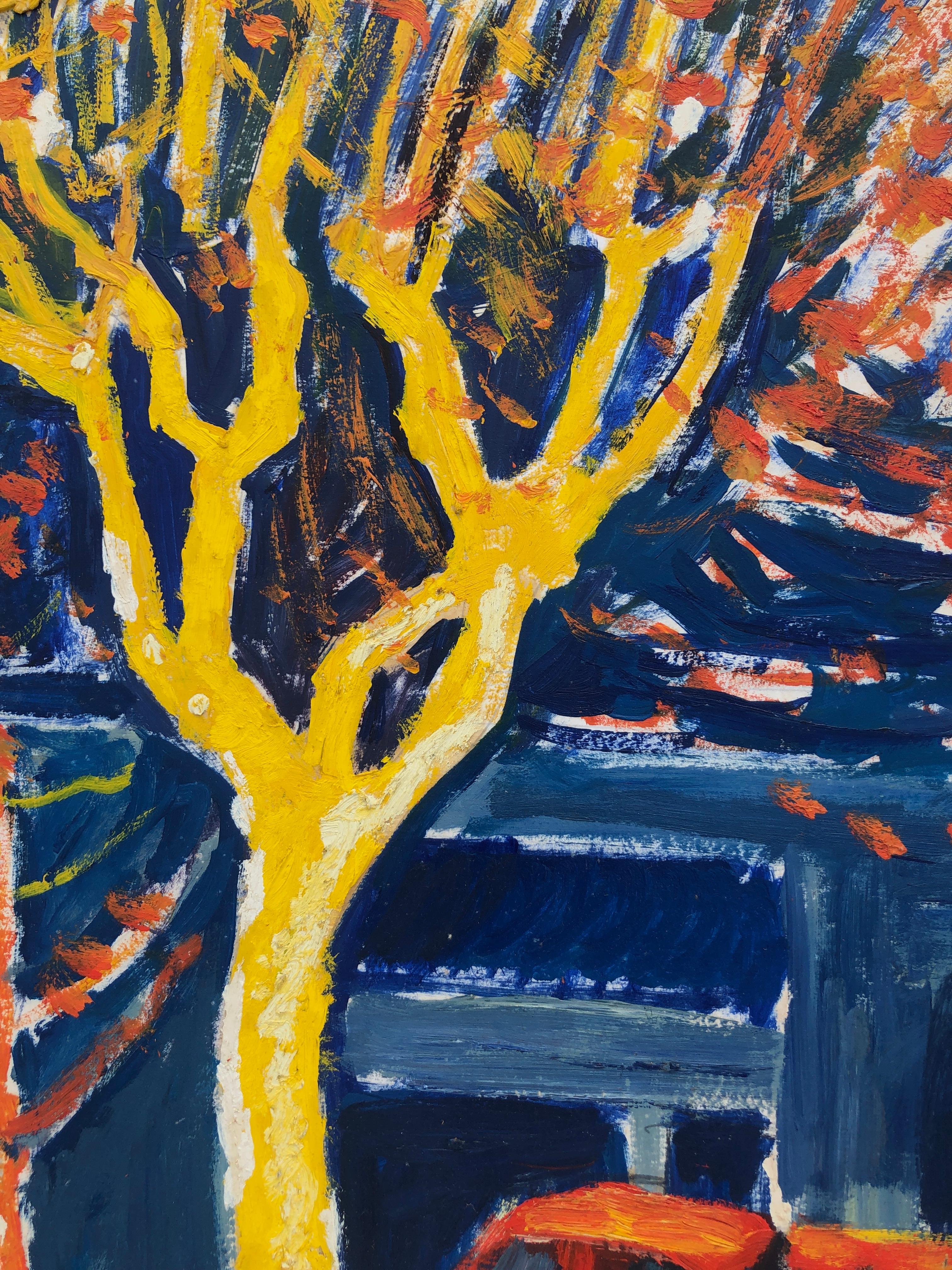 Barcelona, Espagne, peinture à l'huile sur carton, paysage urbain européen en vente 1