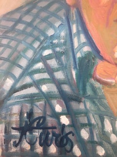 Man Portrait Oil on Canvas Painting, Fauvist Style, Circa 1970s