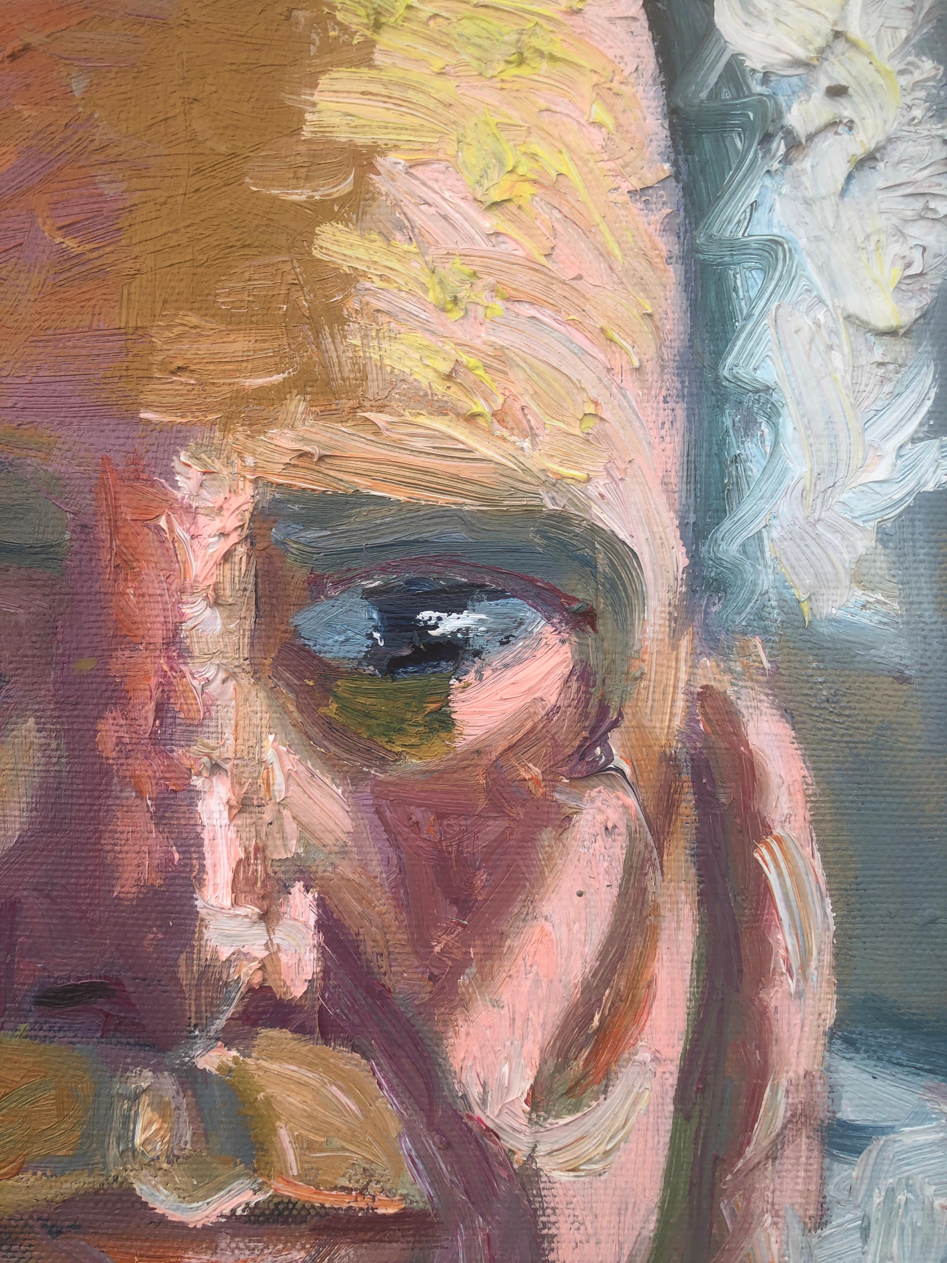 Portrait d'homme peinture à l'huile sur toile en vente 1