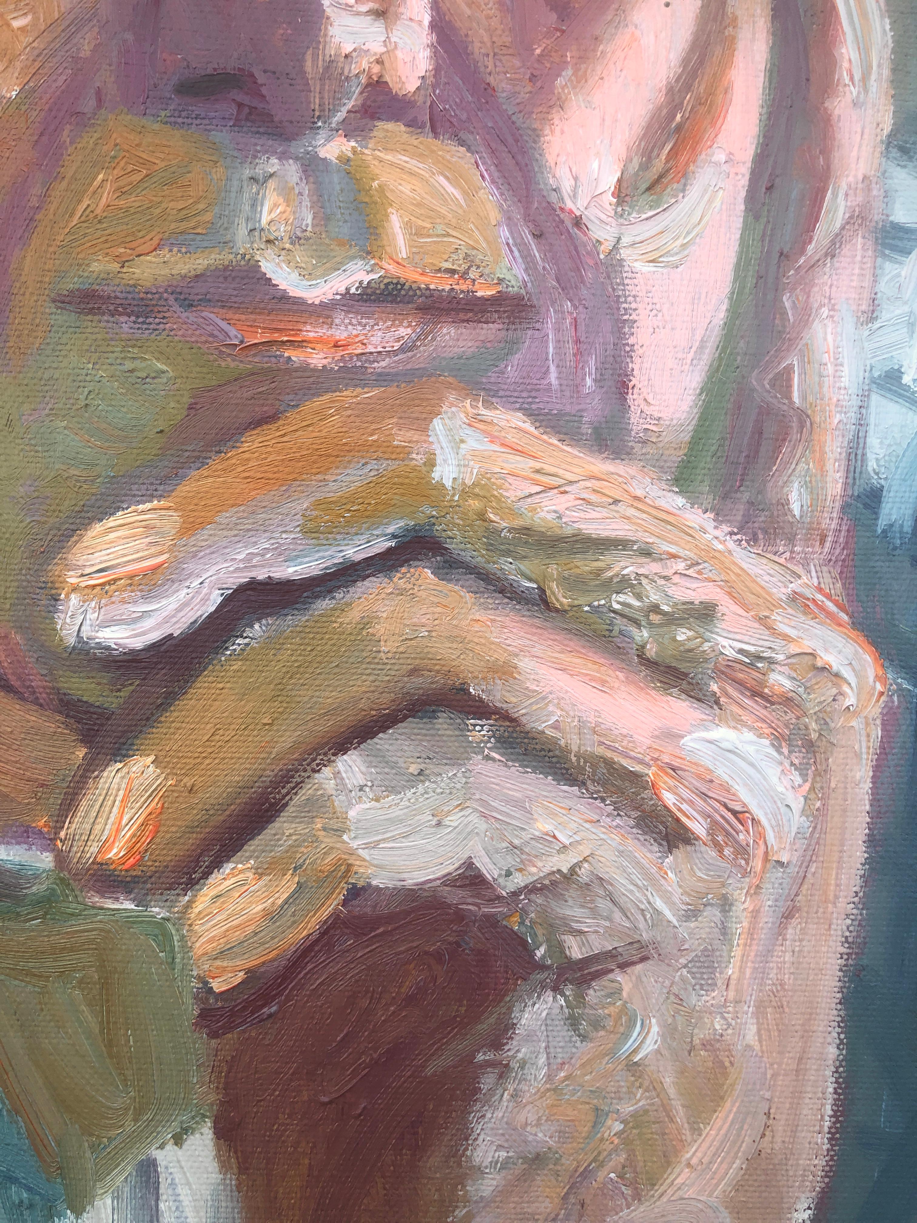 Portrait d'homme peinture à l'huile sur toile en vente 2