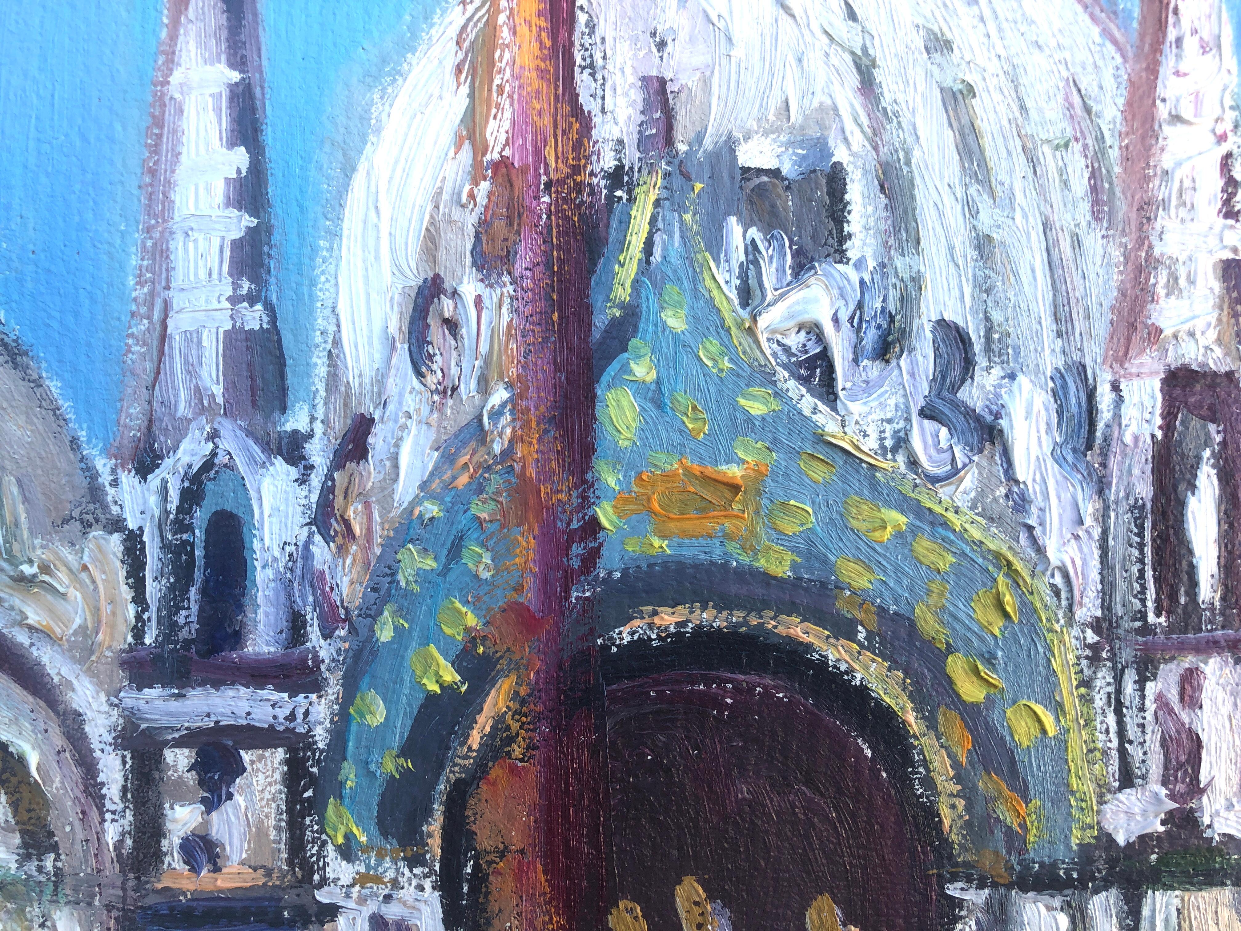 Saint Mark's Square Venice Italy oil on canvas painting italian urbanscape For Sale 1