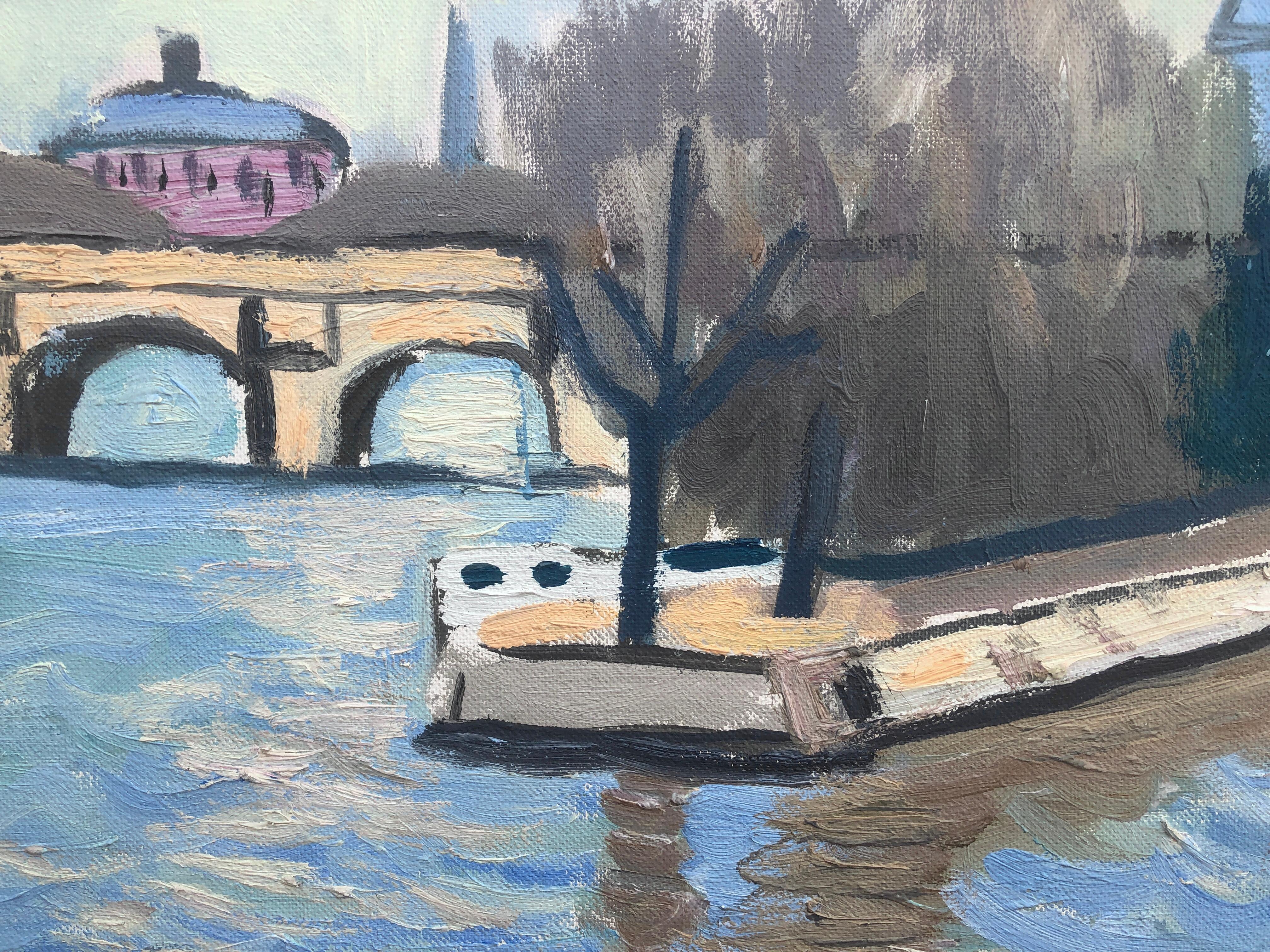 oil painting paris street scene