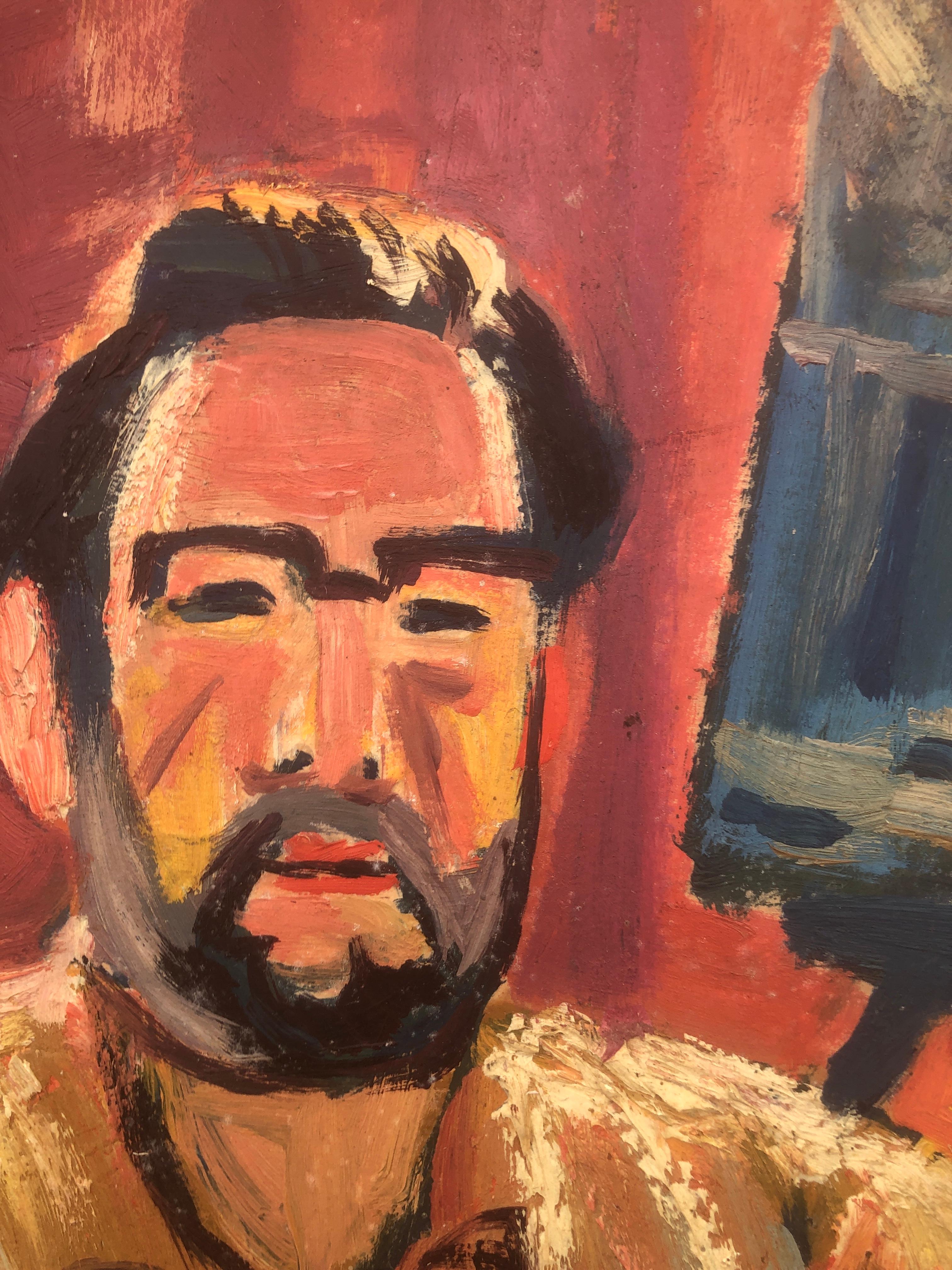 Jordi Curos - Self-Portrait - Huile sur carton
Dimensions de l'huile 55x46 cm.
Sans cadre.

Jordi Curós Ventura (Olot, Gérone, 4 mars 1930) est un peintre espagnol.

Il s'est formé à l'école des arts et métiers d'Olot, un centre de grande tradition