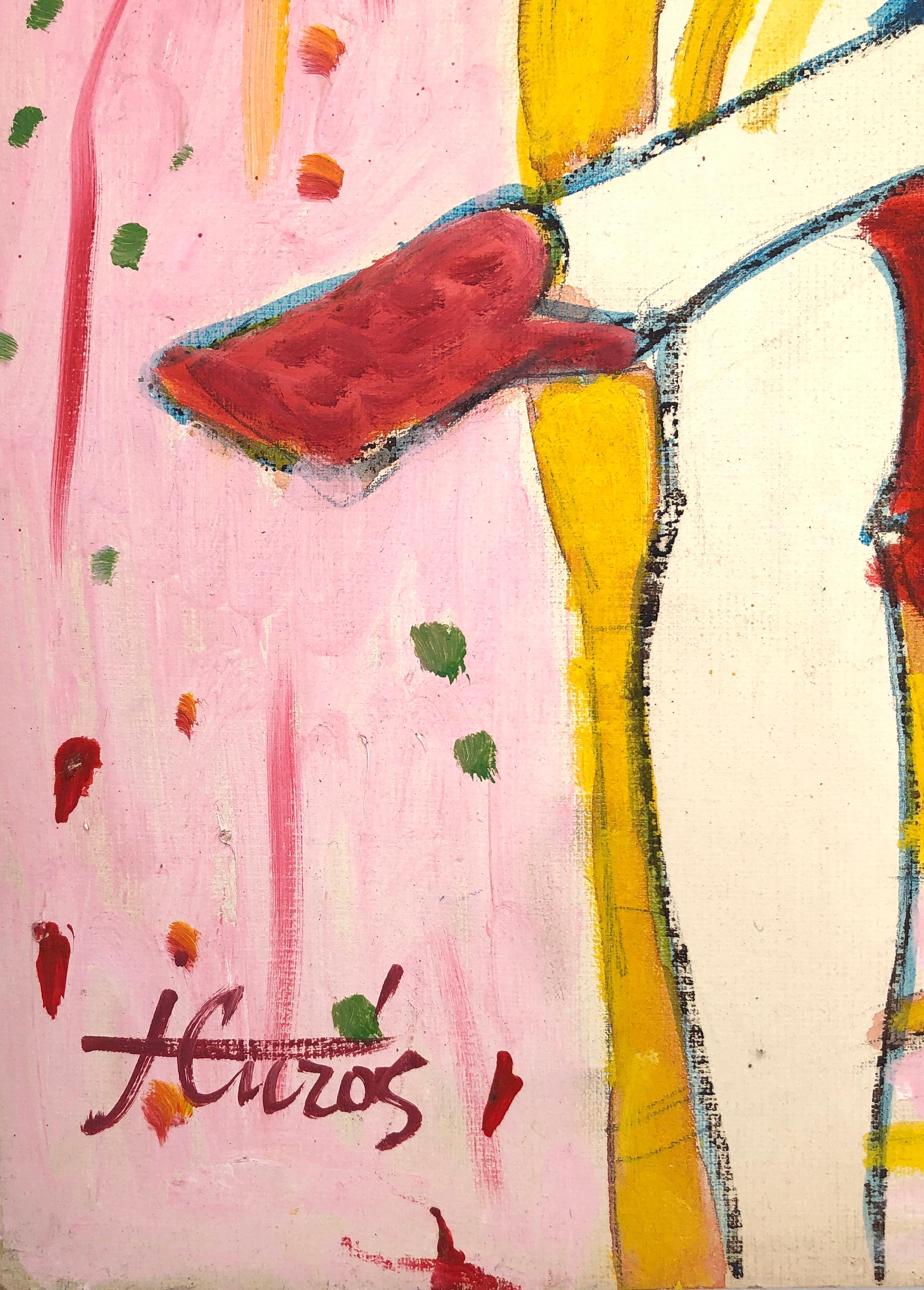 Donna smascherata pittura acrilica - Painting di Jordi Curos