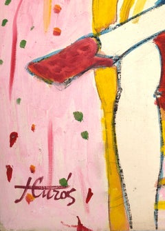 Unmasked woman acrylic painting