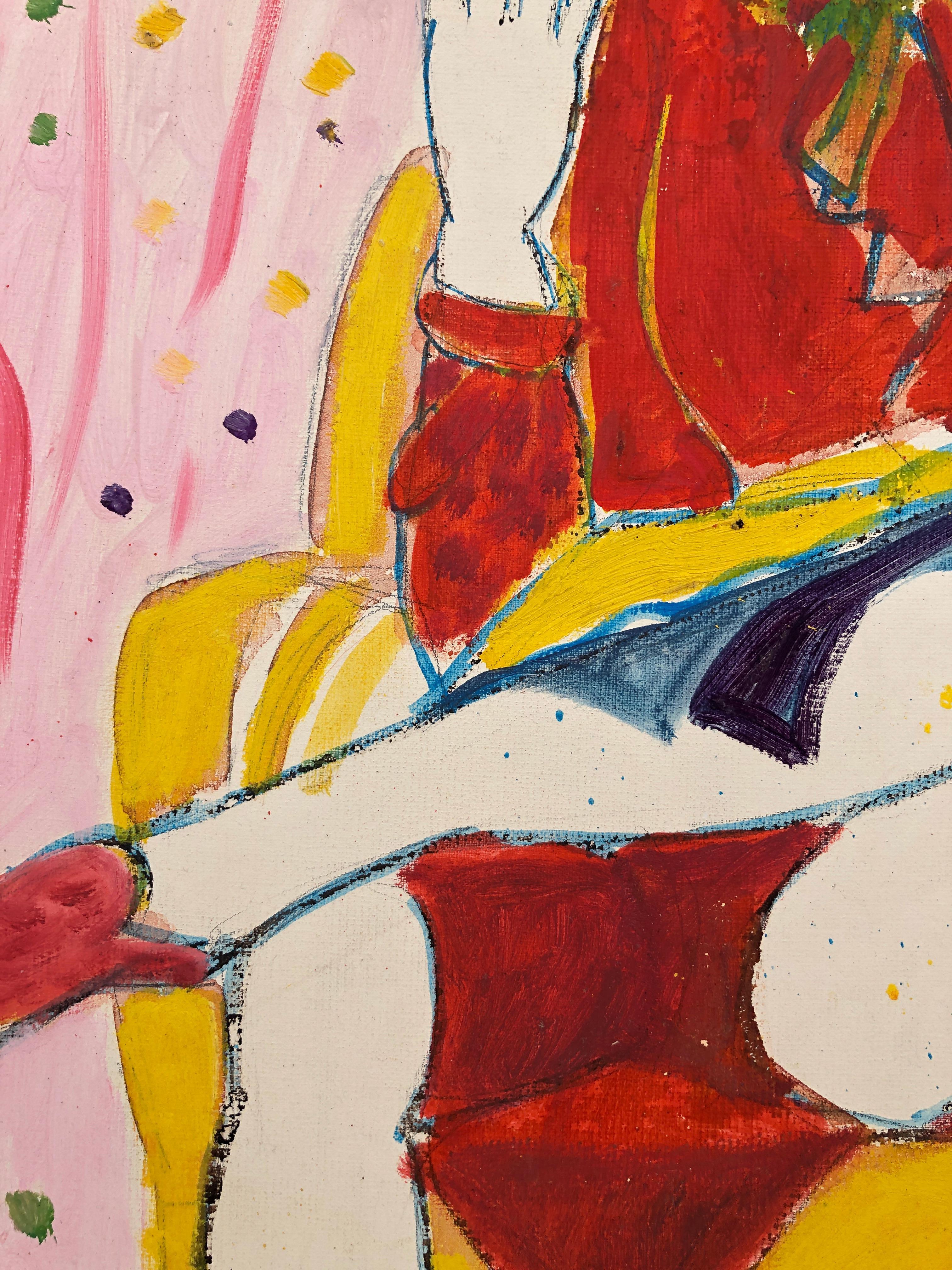 Donna smascherata pittura acrilica - Painting Fauvismo di Jordi Curos