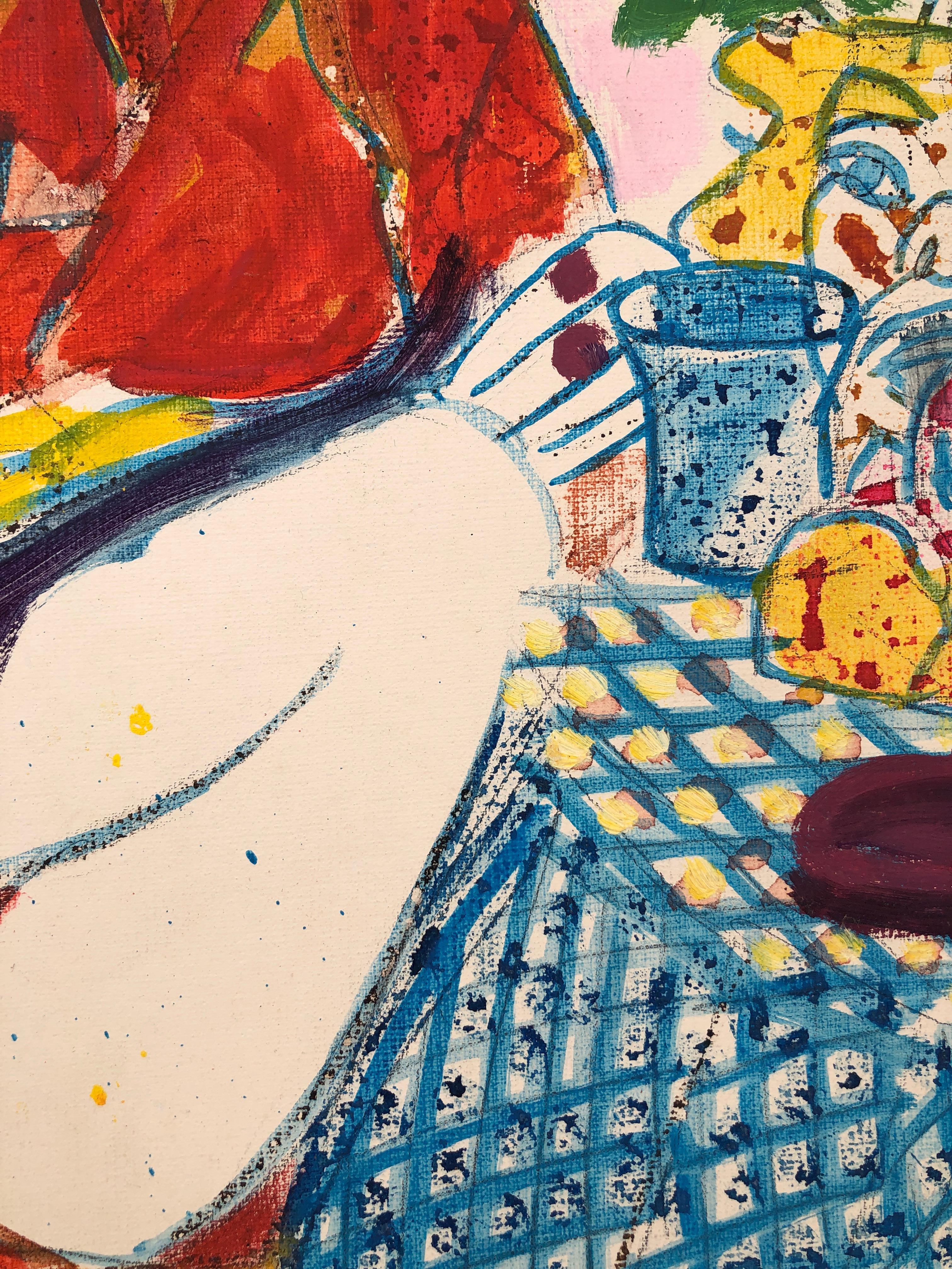 Donna smascherata pittura acrilica 1