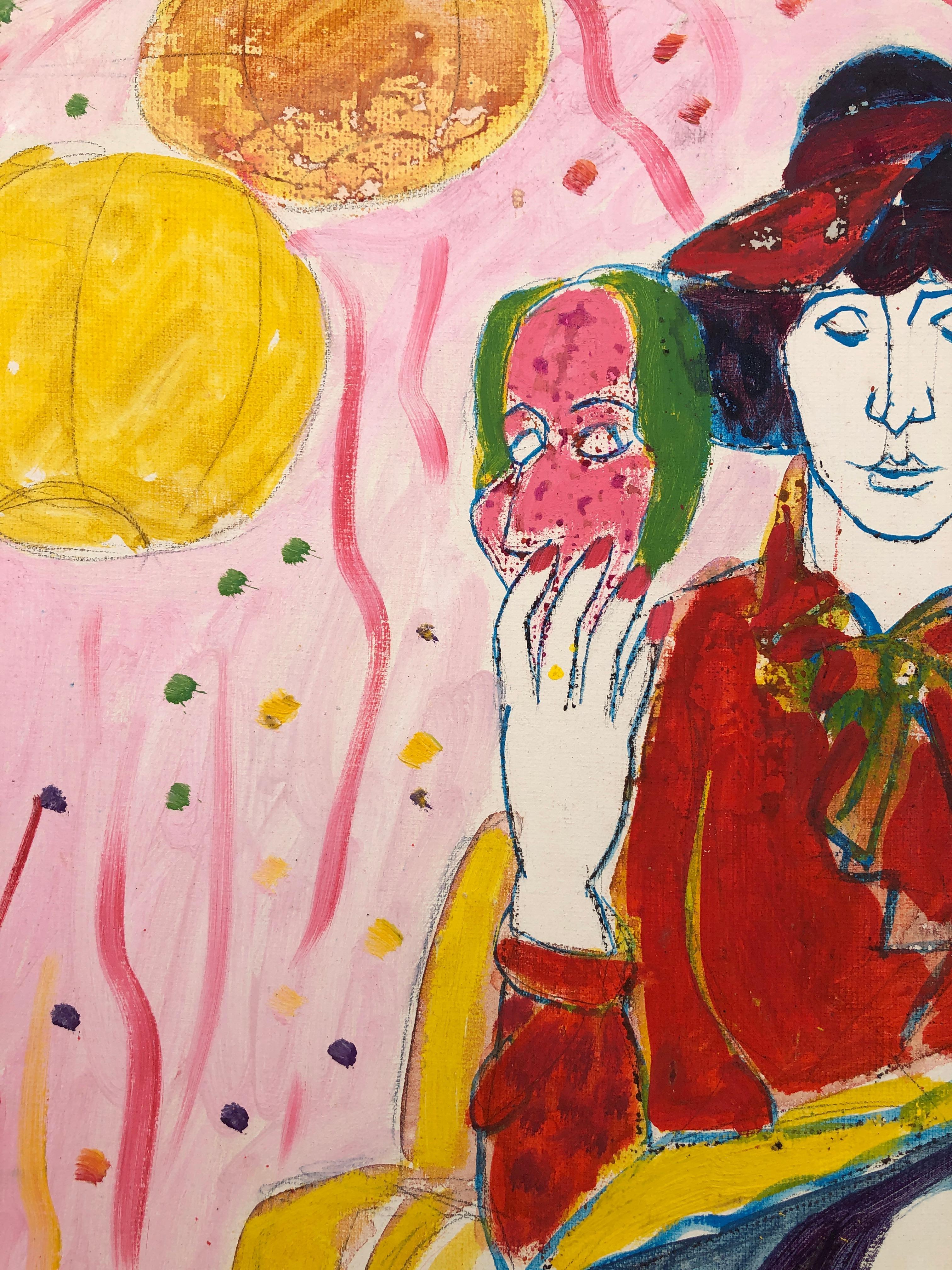 Donna smascherata pittura acrilica 2