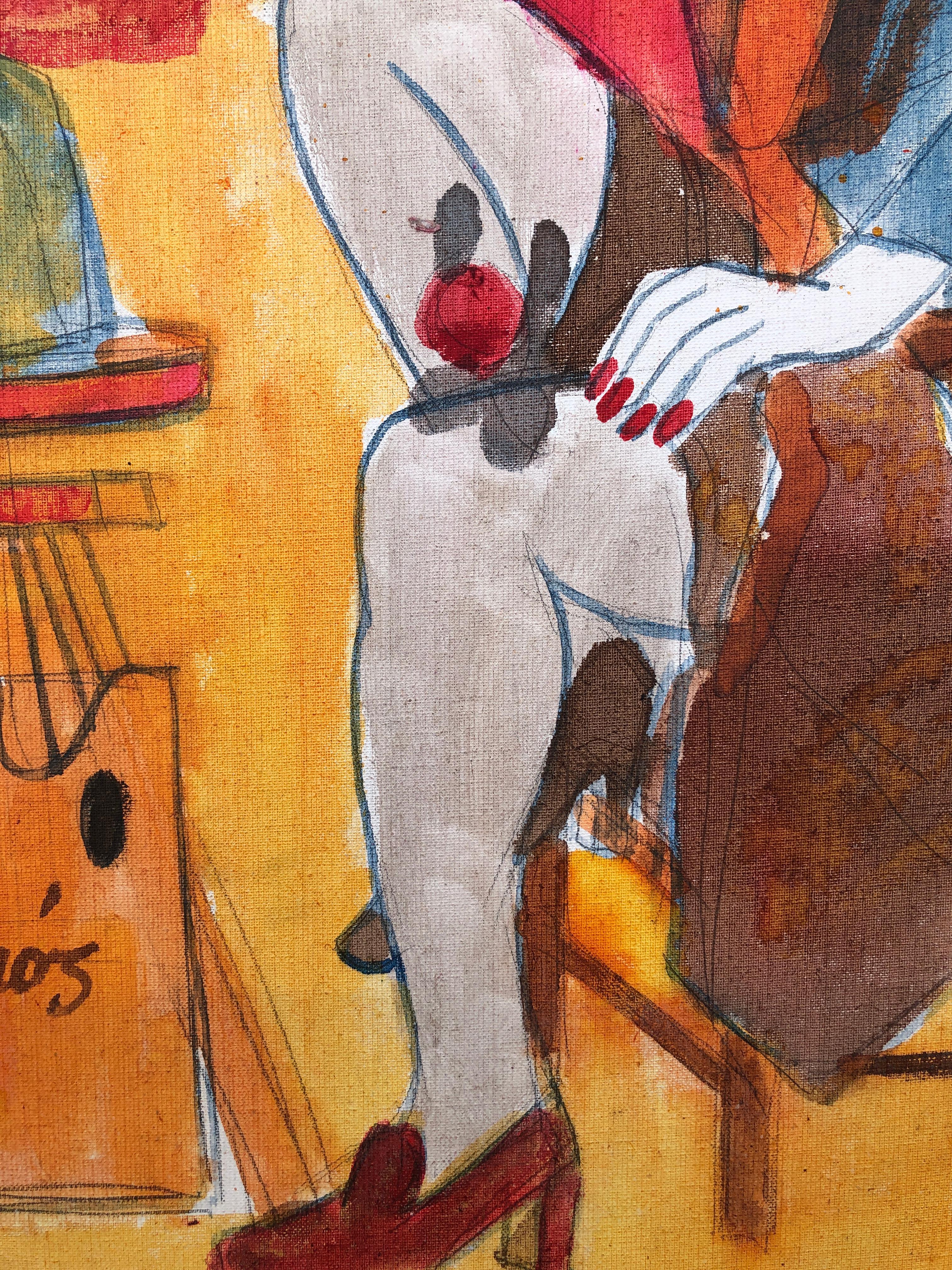Donna in posa pittura acrilica - Painting Fauvismo di Jordi Curos