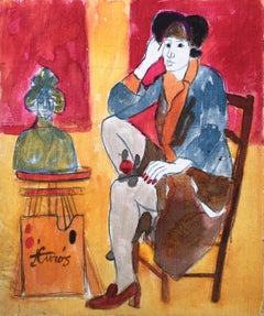 Donna in posa pittura acrilica