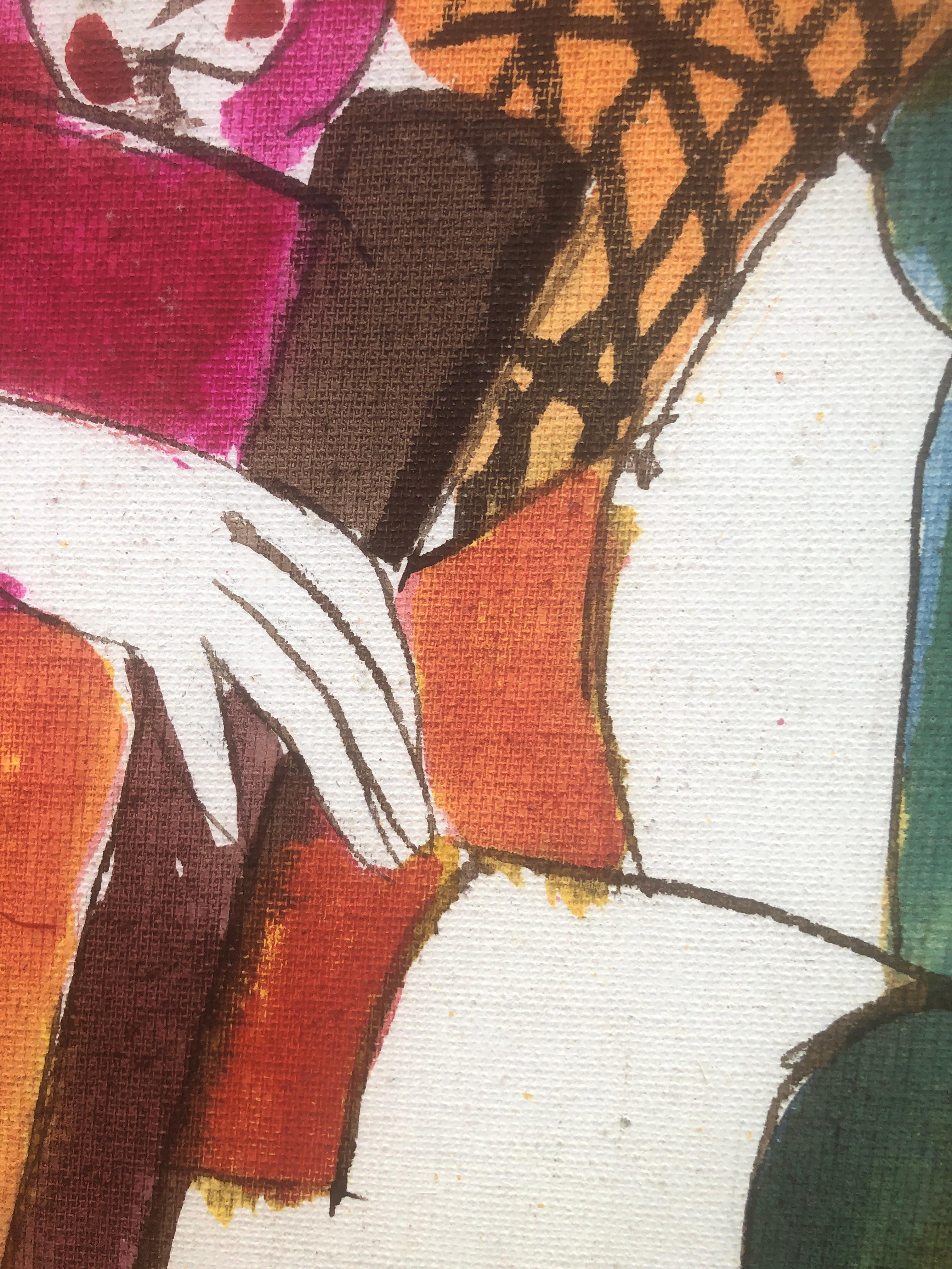 mujer con guitarra pintura técnica mixta en venta 1