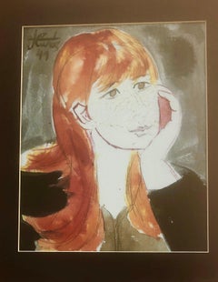 Young woman watercolor